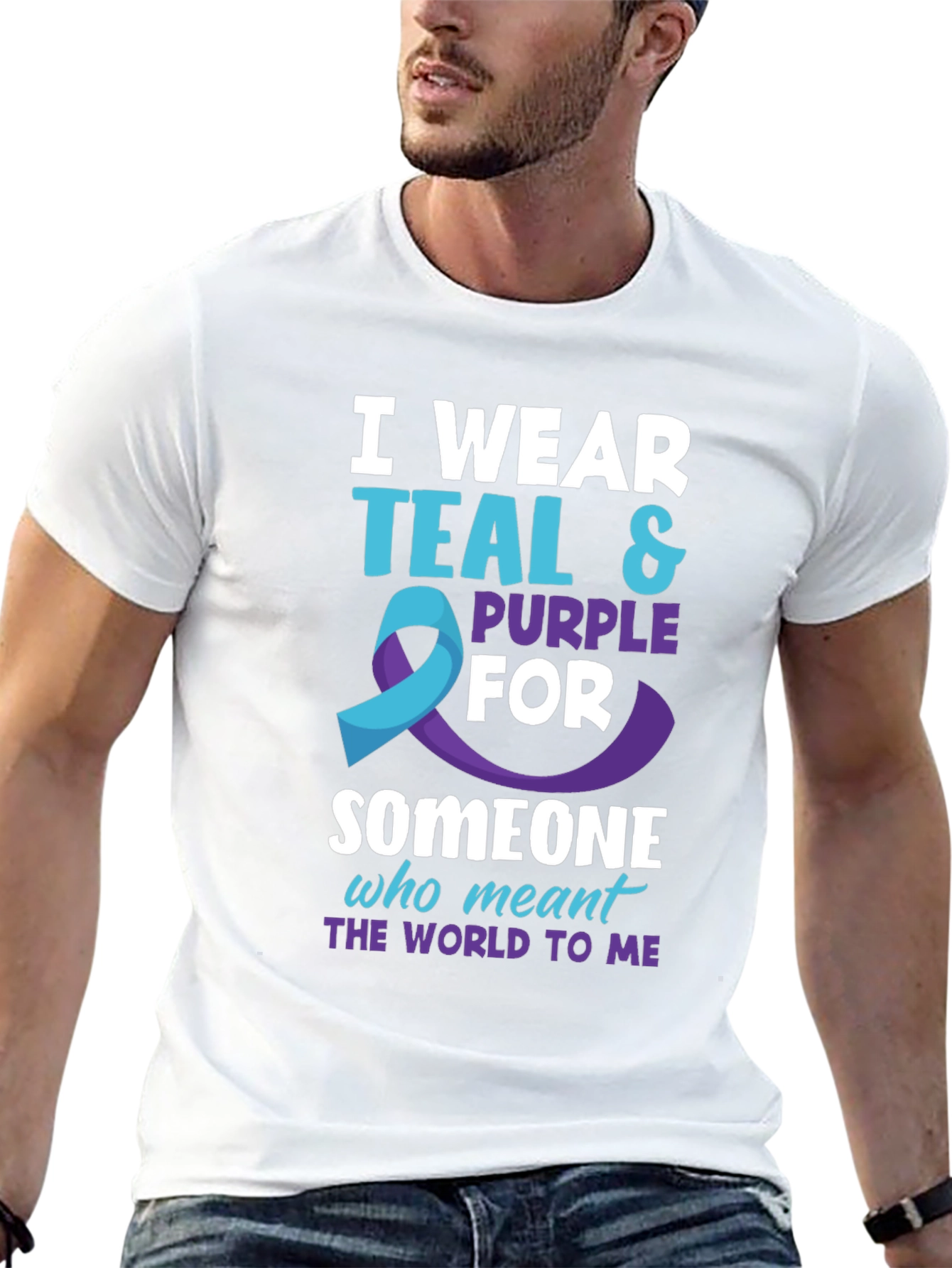 Teal & Purple Awareness T-Shirt - Someone Who Meant The World
