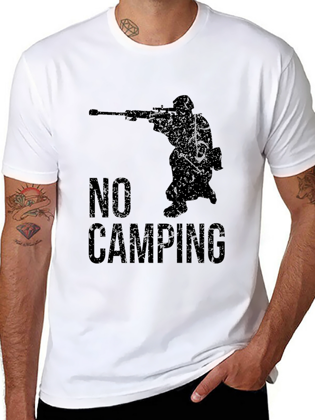 No Camping Funny Graphic Tee