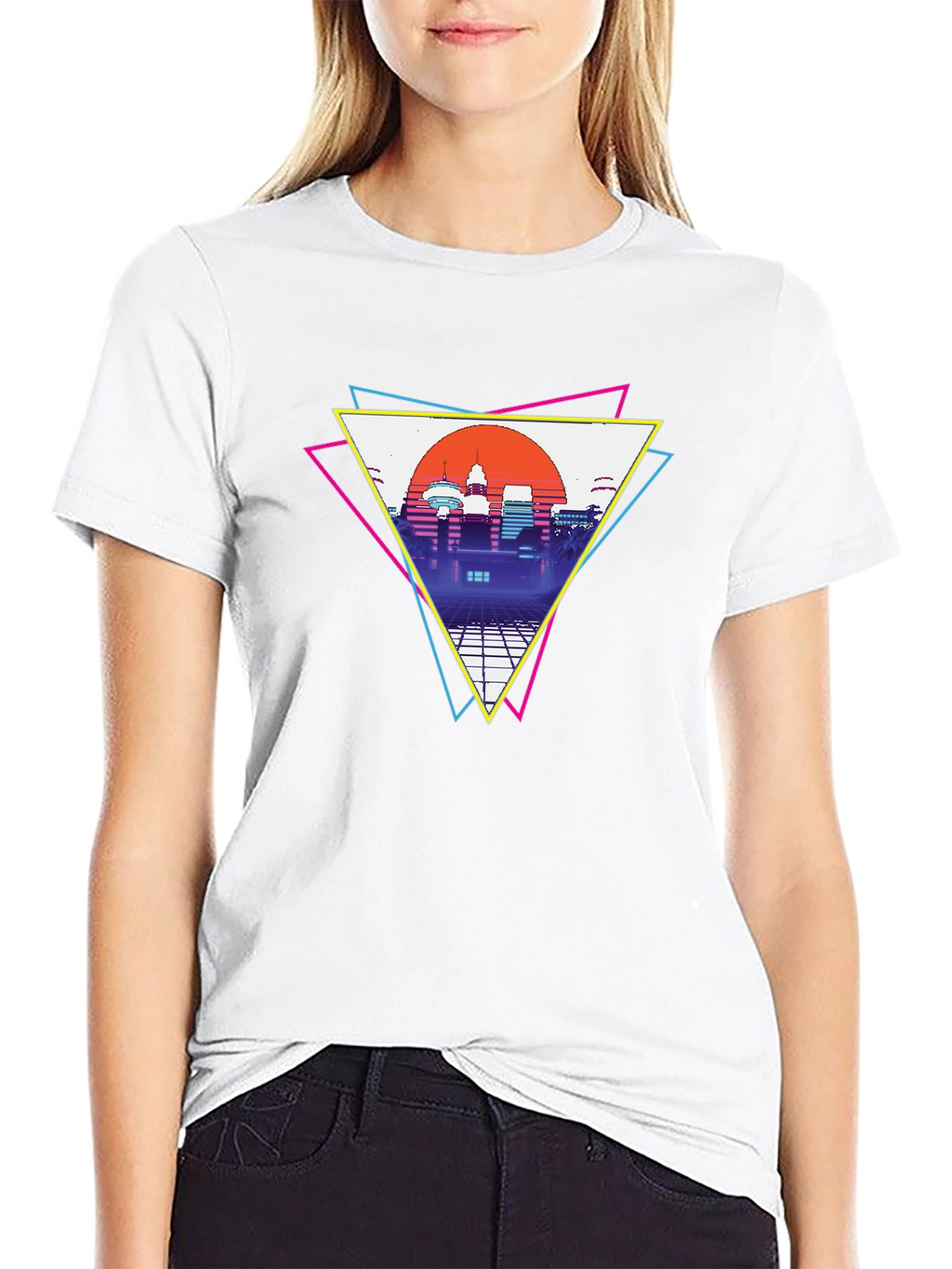Retro Cityscape T-Shirt - Vaporwave Style