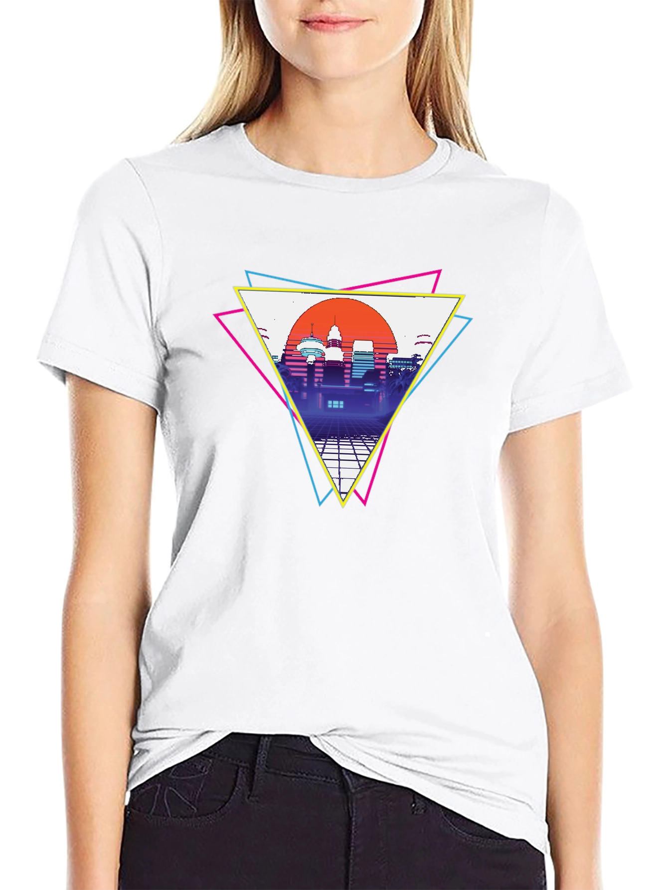 Retro Cityscape T-Shirt - Vaporwave Style