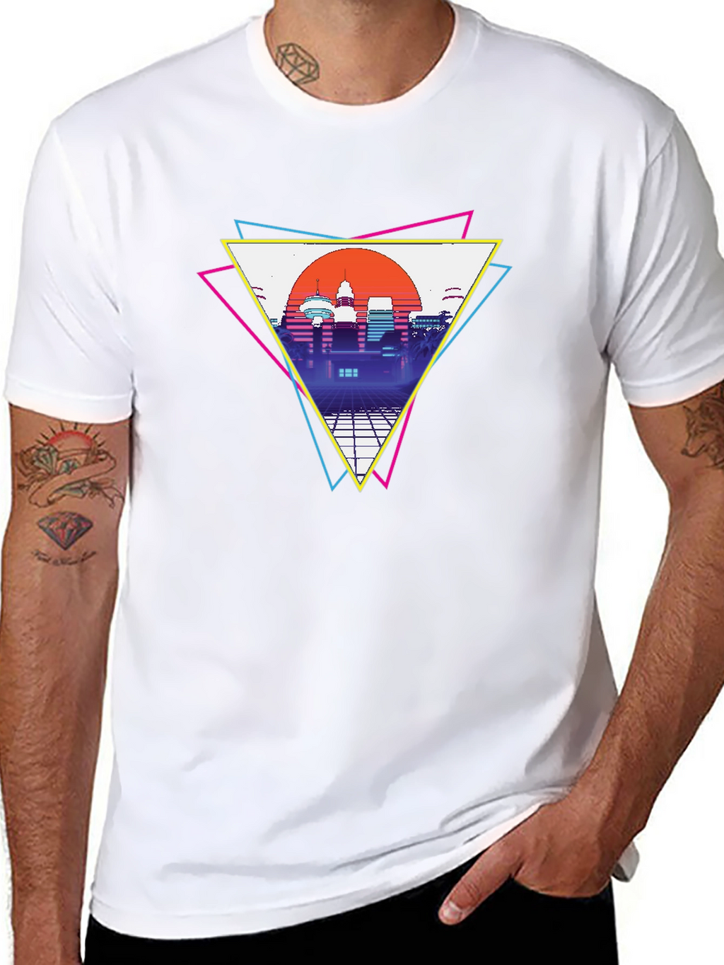 Retro Cityscape T-Shirt - Vaporwave Style