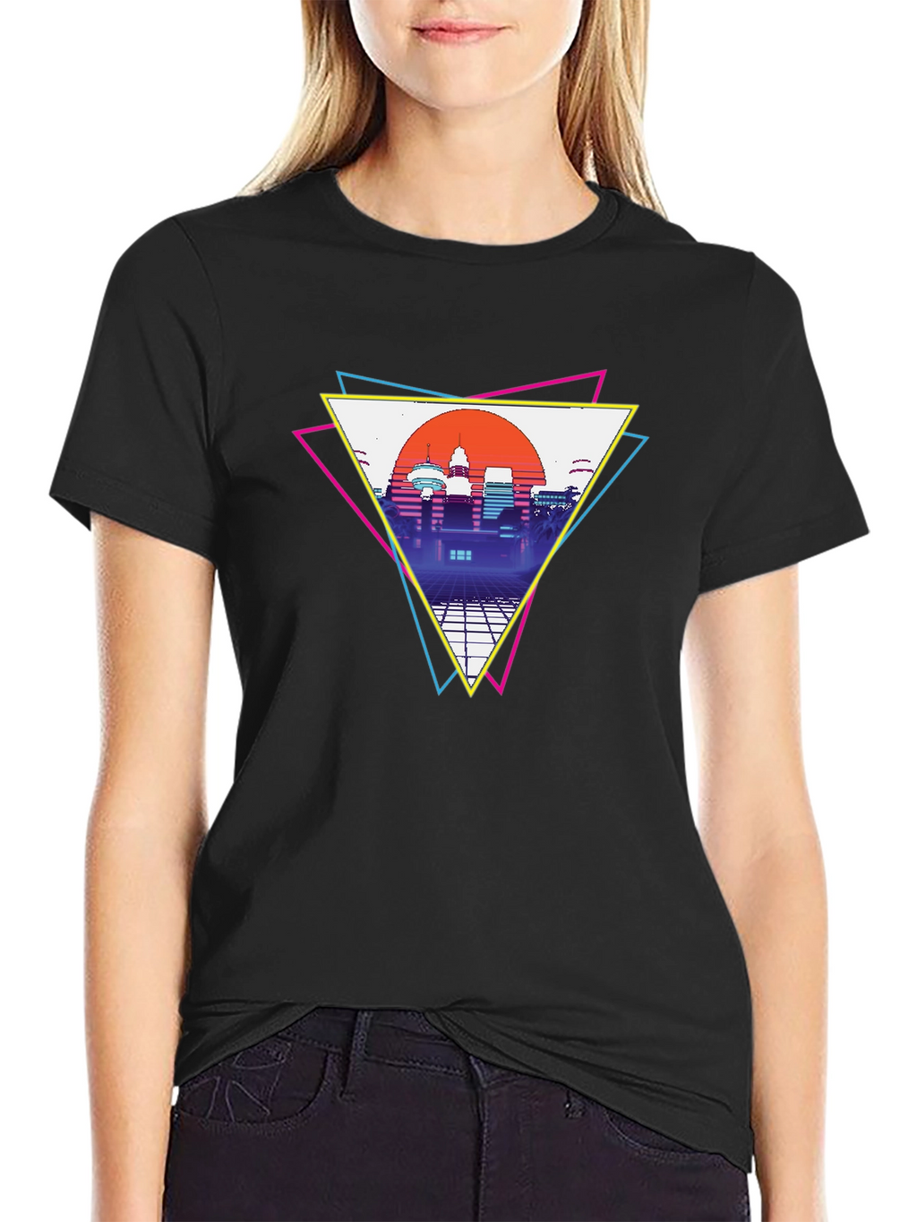 Retro Cityscape T-Shirt - Vaporwave Style