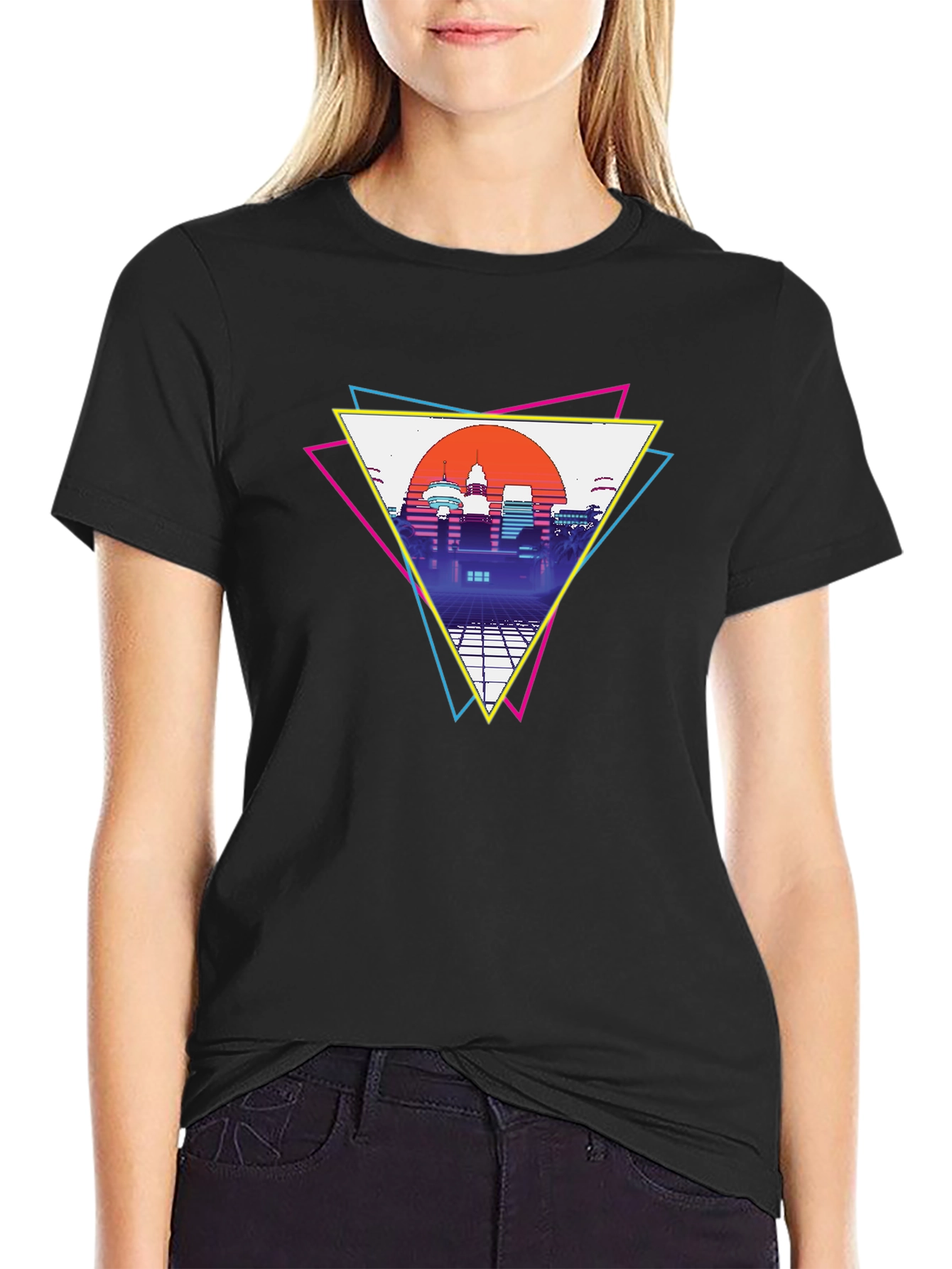Retro Cityscape T-Shirt - Vaporwave Style