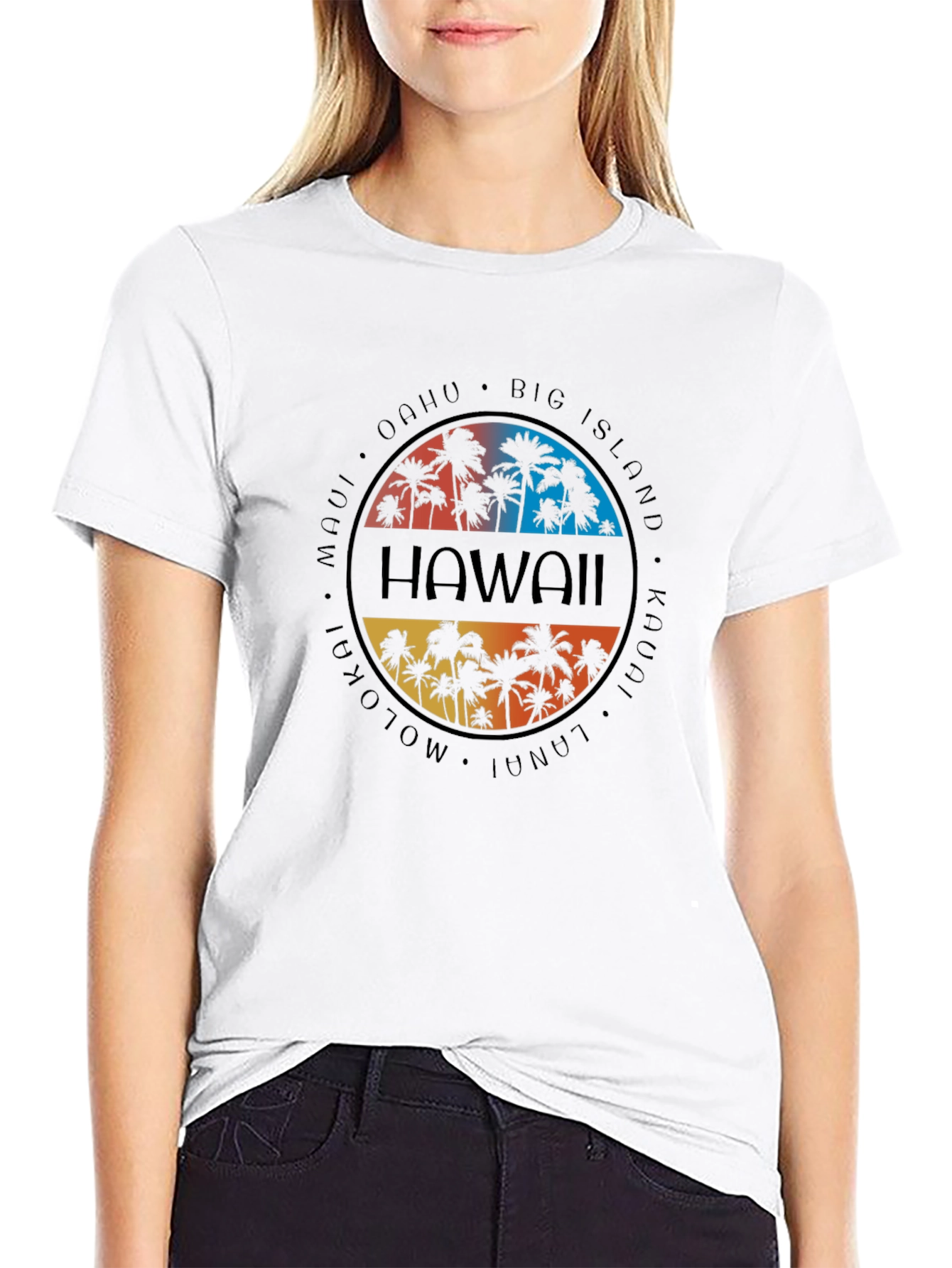 Hawaii Islands Graphic T-Shirt - Unisex Black Tee