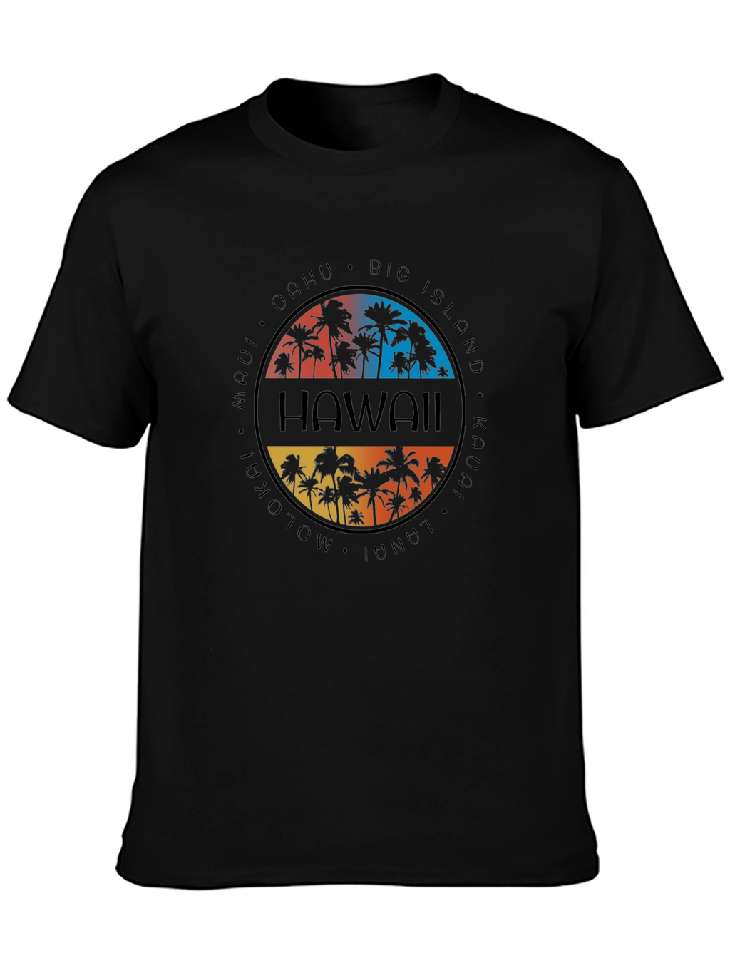 Hawaii Islands Graphic T-Shirt - Unisex Black Tee