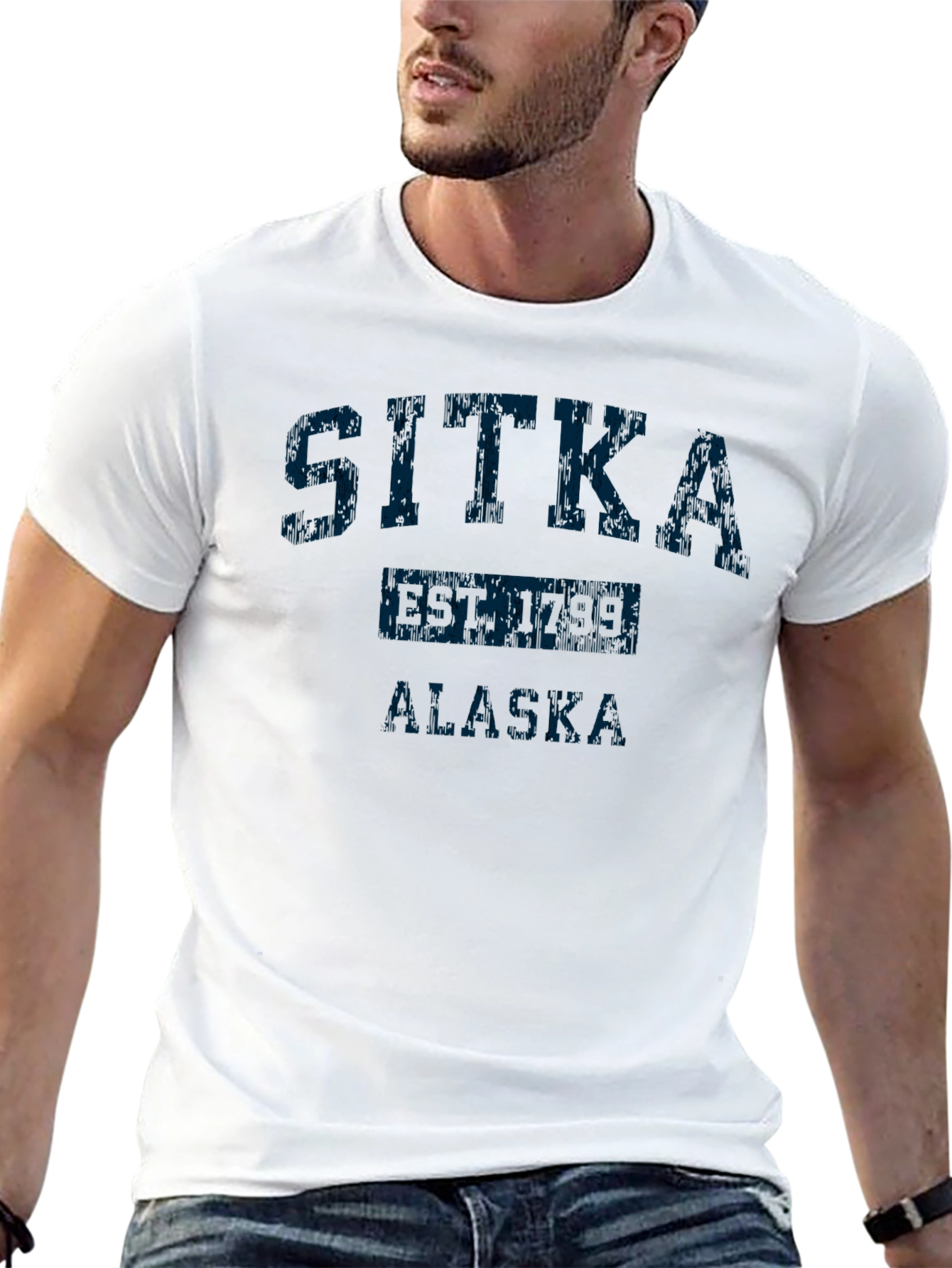 Sitka Alaska T-Shirt - Distressed Vintage Style