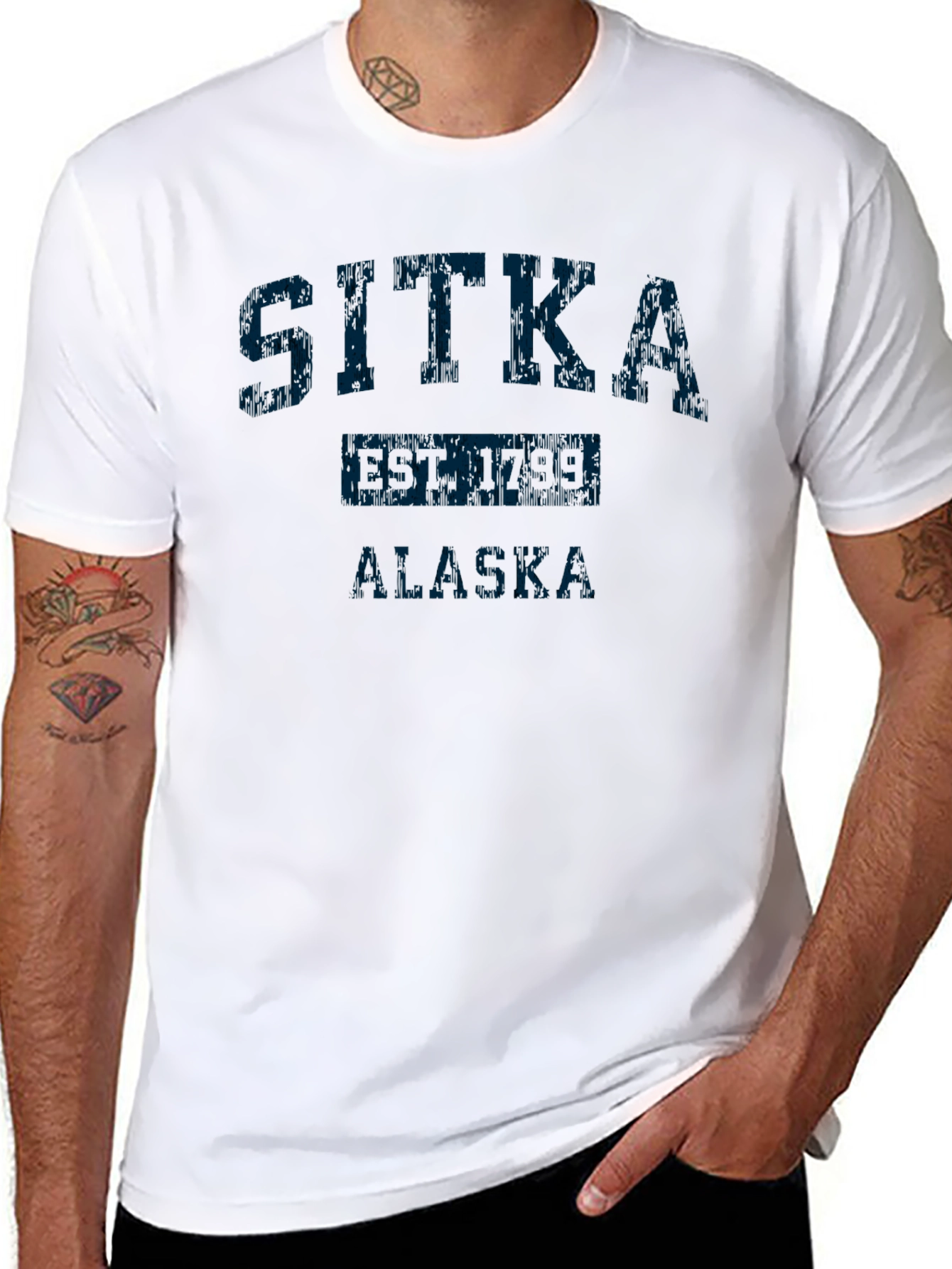 Sitka Alaska T-Shirt - Distressed Vintage Style