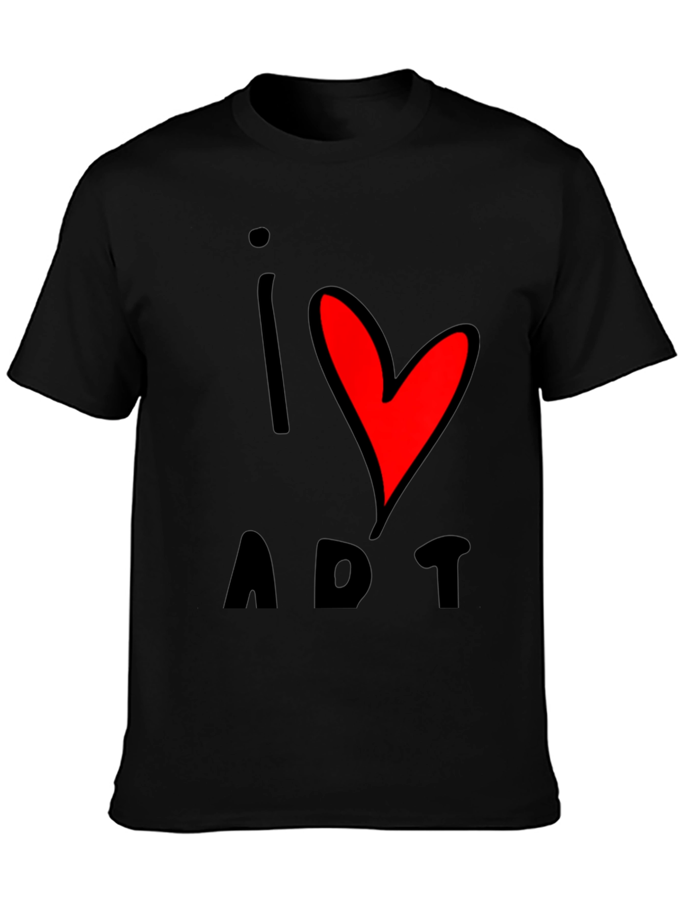 I Heart Art Graphic T-Shirt - Unisex Black Tee