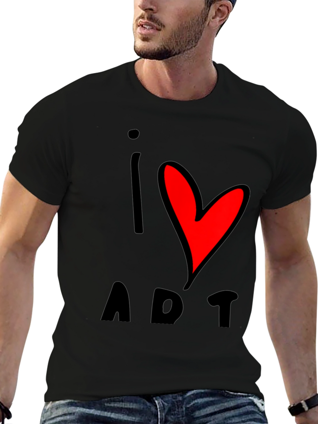 I Heart Art Graphic T-Shirt - Unisex Black Tee