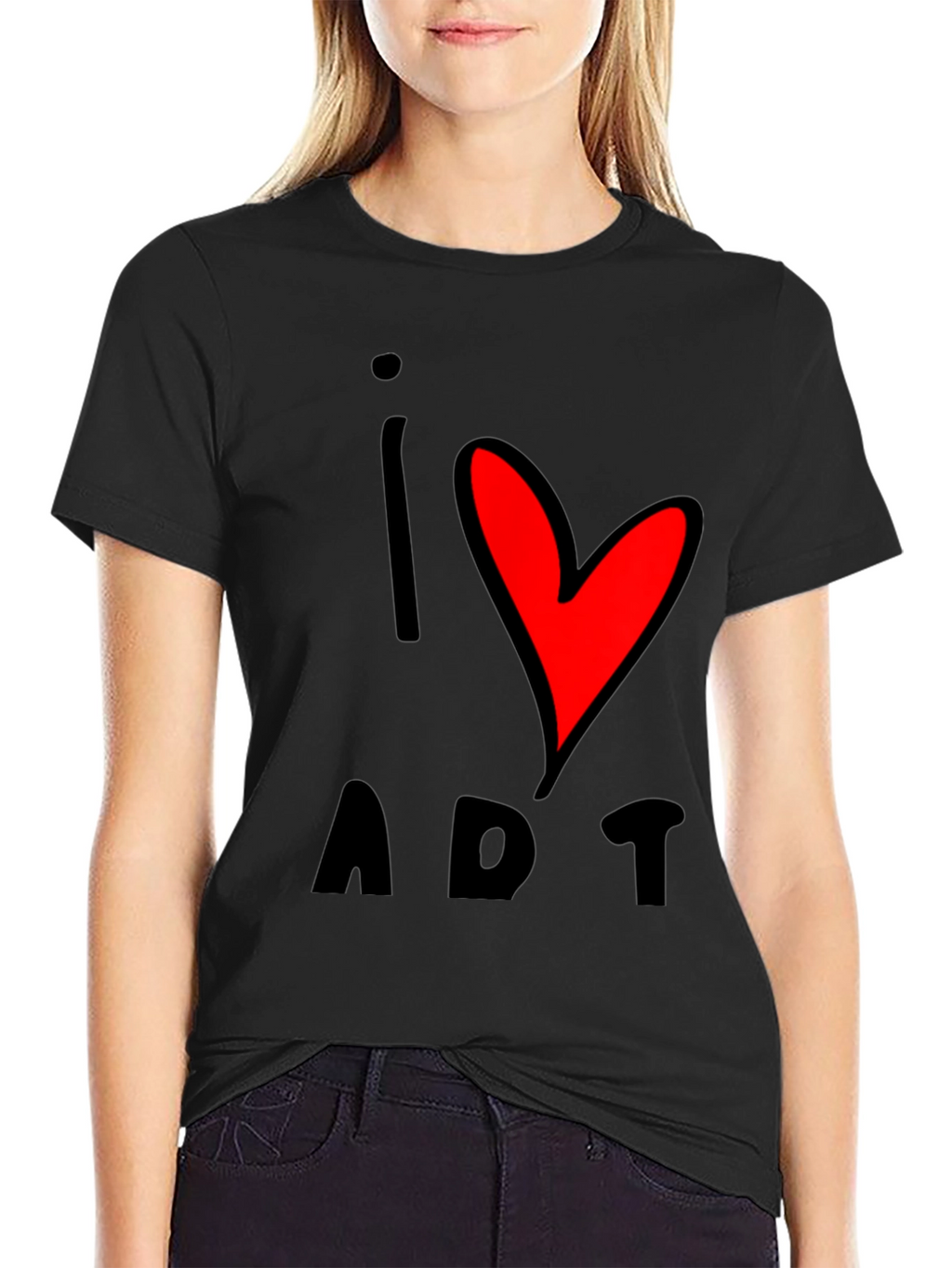 I Heart Art Graphic T-Shirt - Unisex Black Tee
