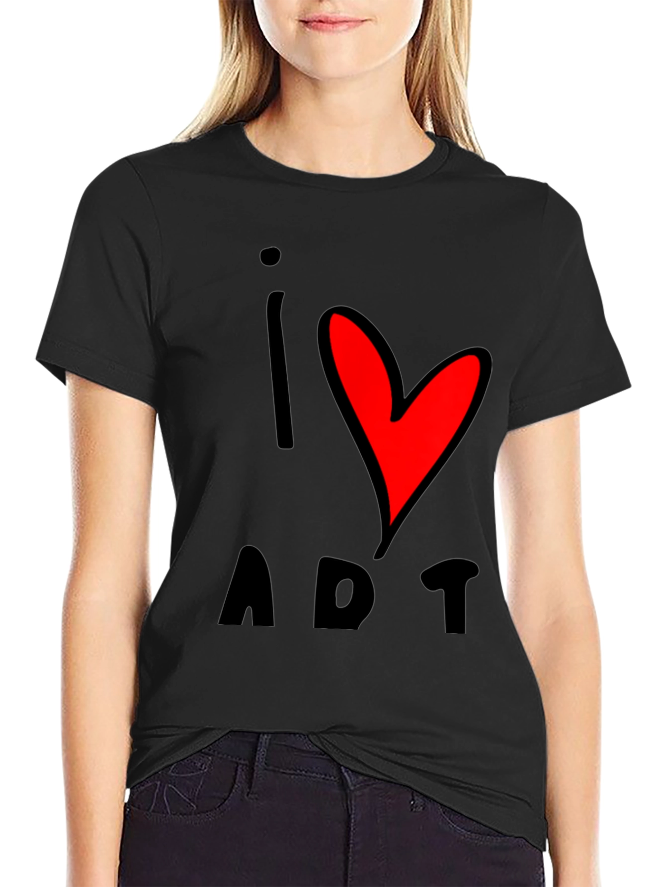 I Heart Art Graphic T-Shirt - Unisex Black Tee