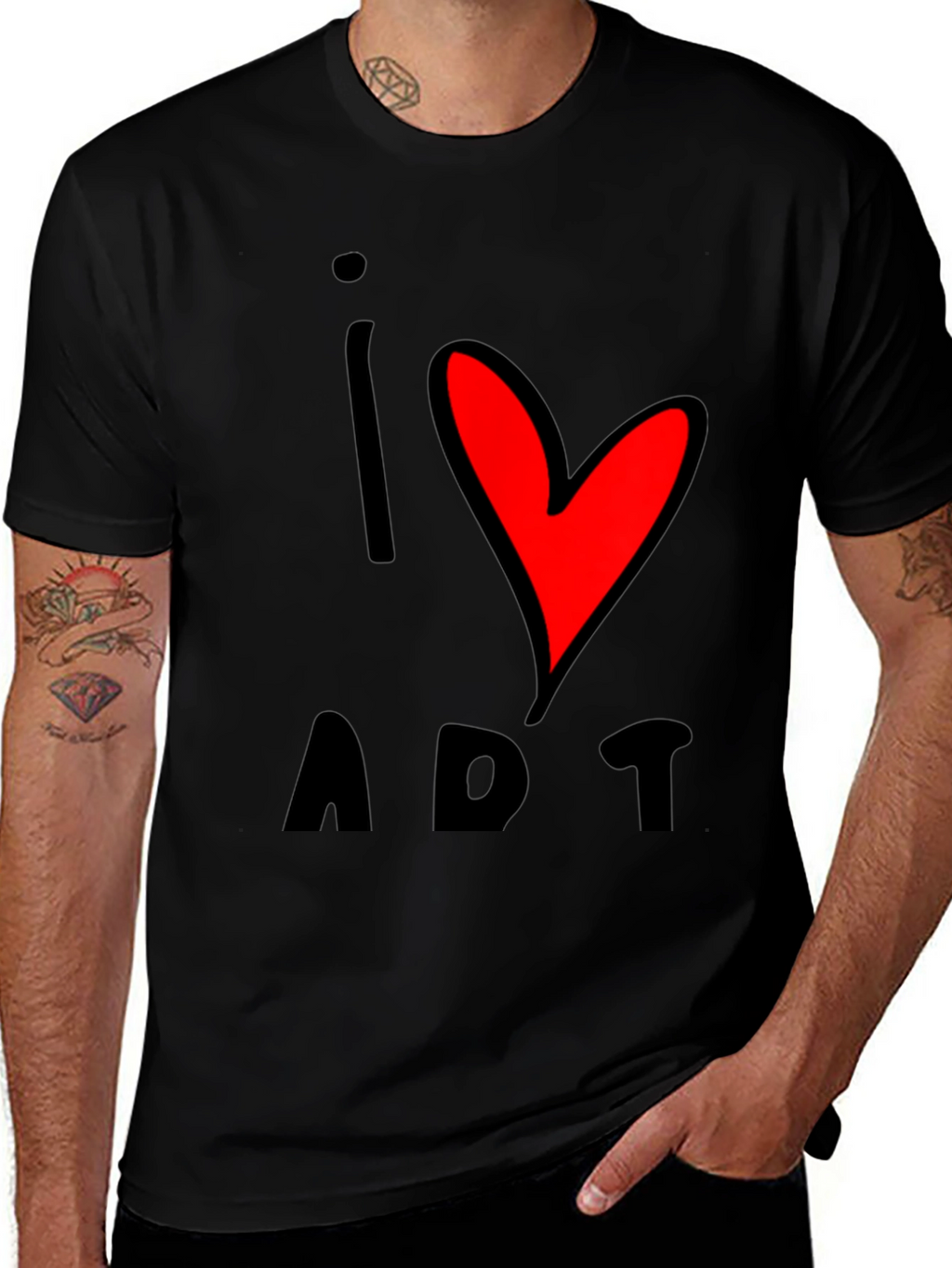 I Heart Art Graphic T-Shirt - Unisex Black Tee