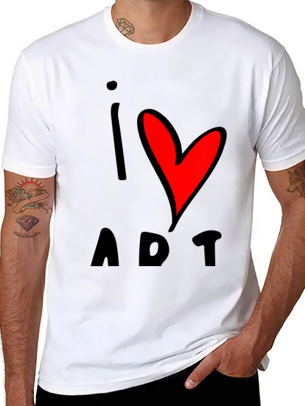 I Heart Art Graphic T-Shirt - Unisex Black Tee