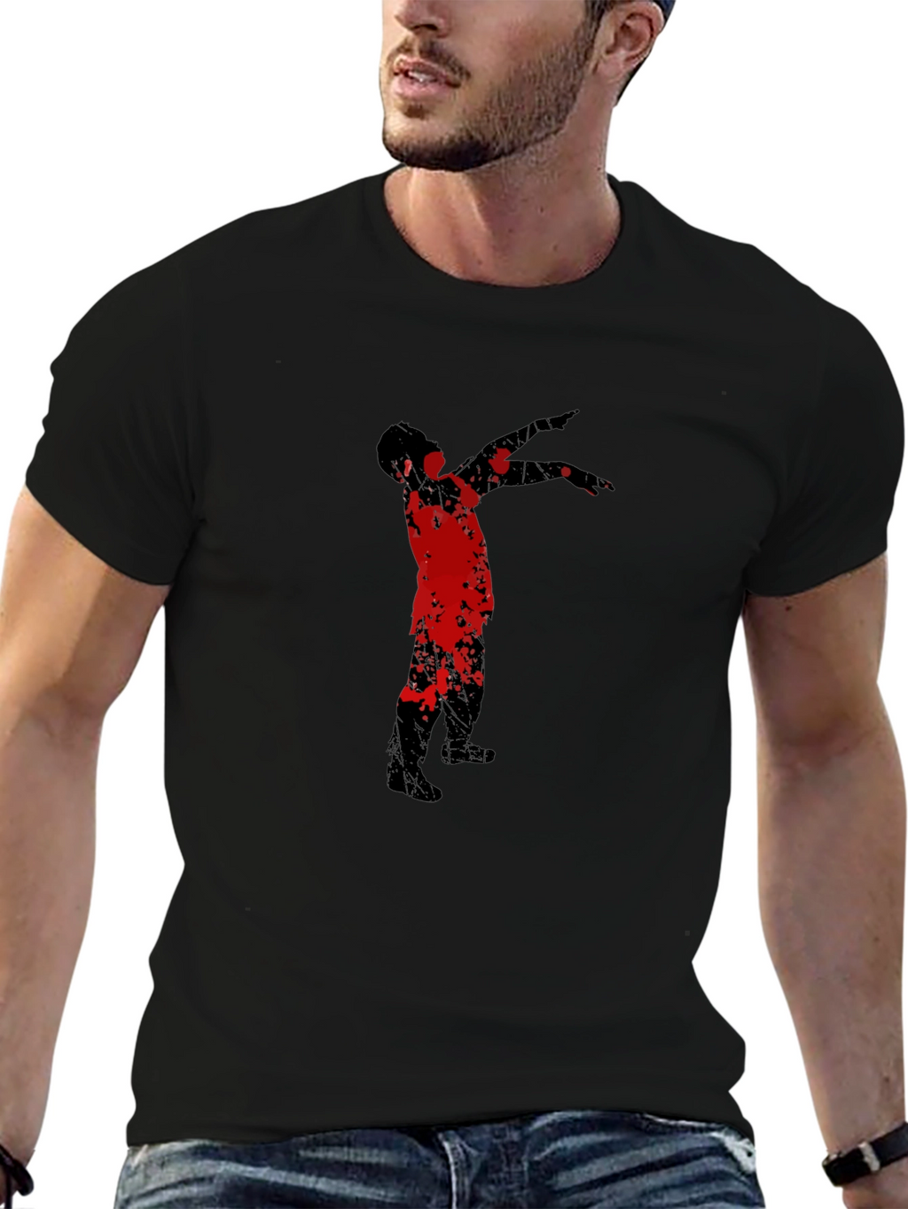 Dabbing Zombie Graphic Tee - Black