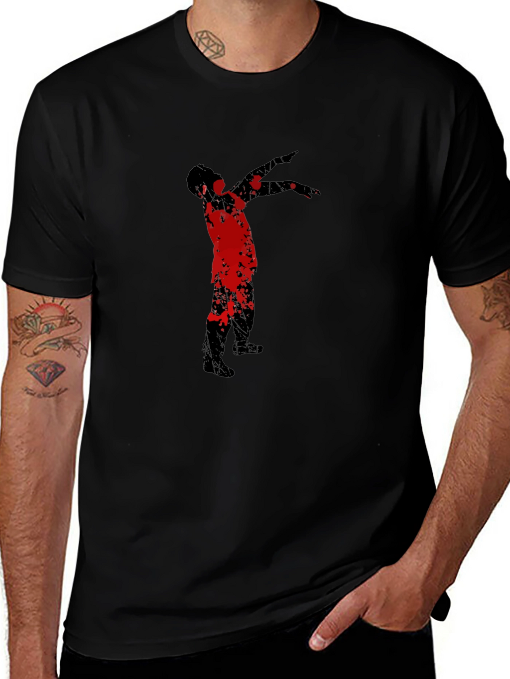 Dabbing Zombie Graphic Tee - Black