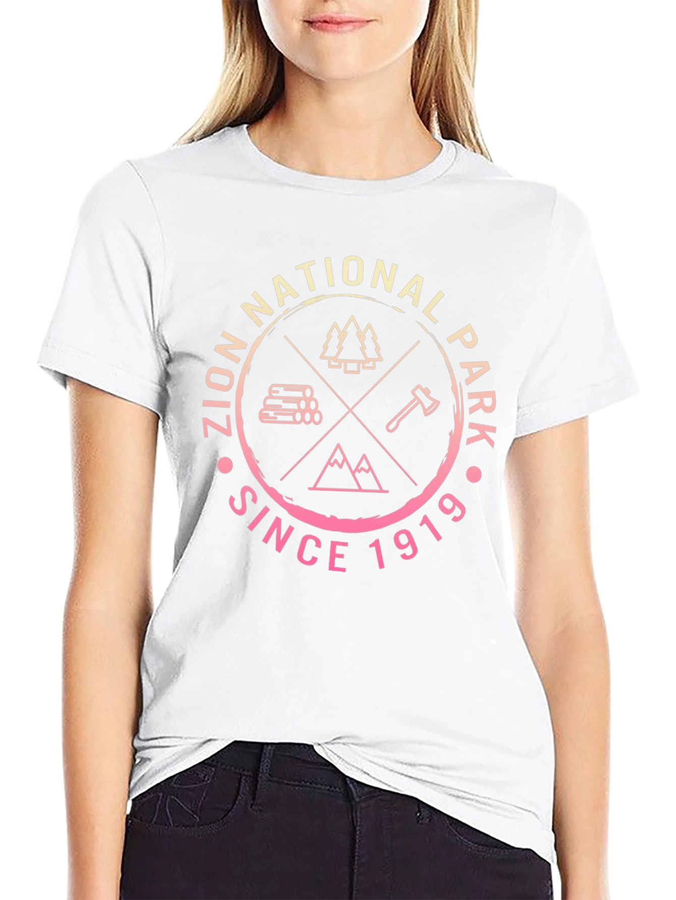 Zion National Park Black Graphic T-Shirt