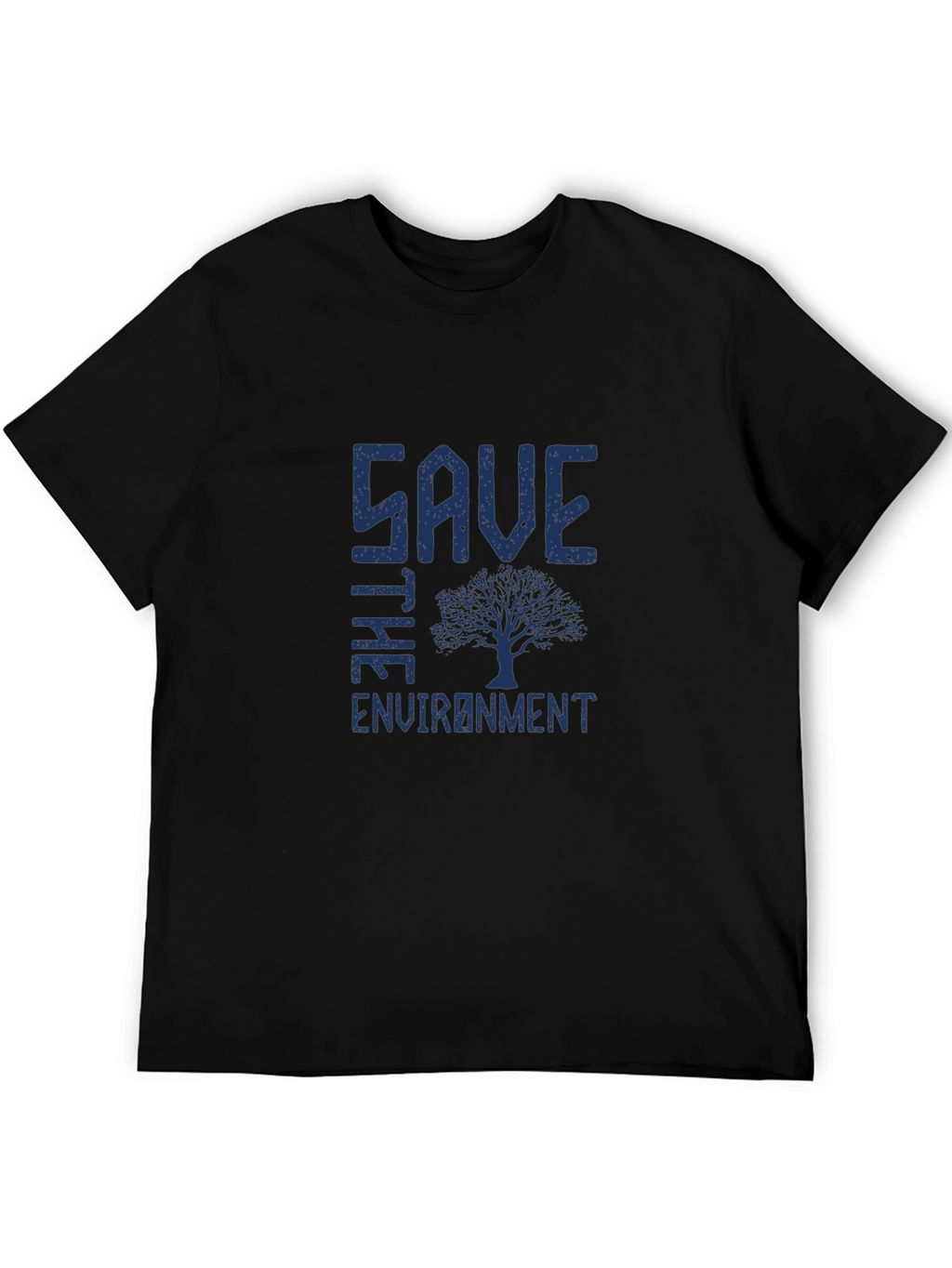 Save the Environment Tree Graphic T-Shirt - Black