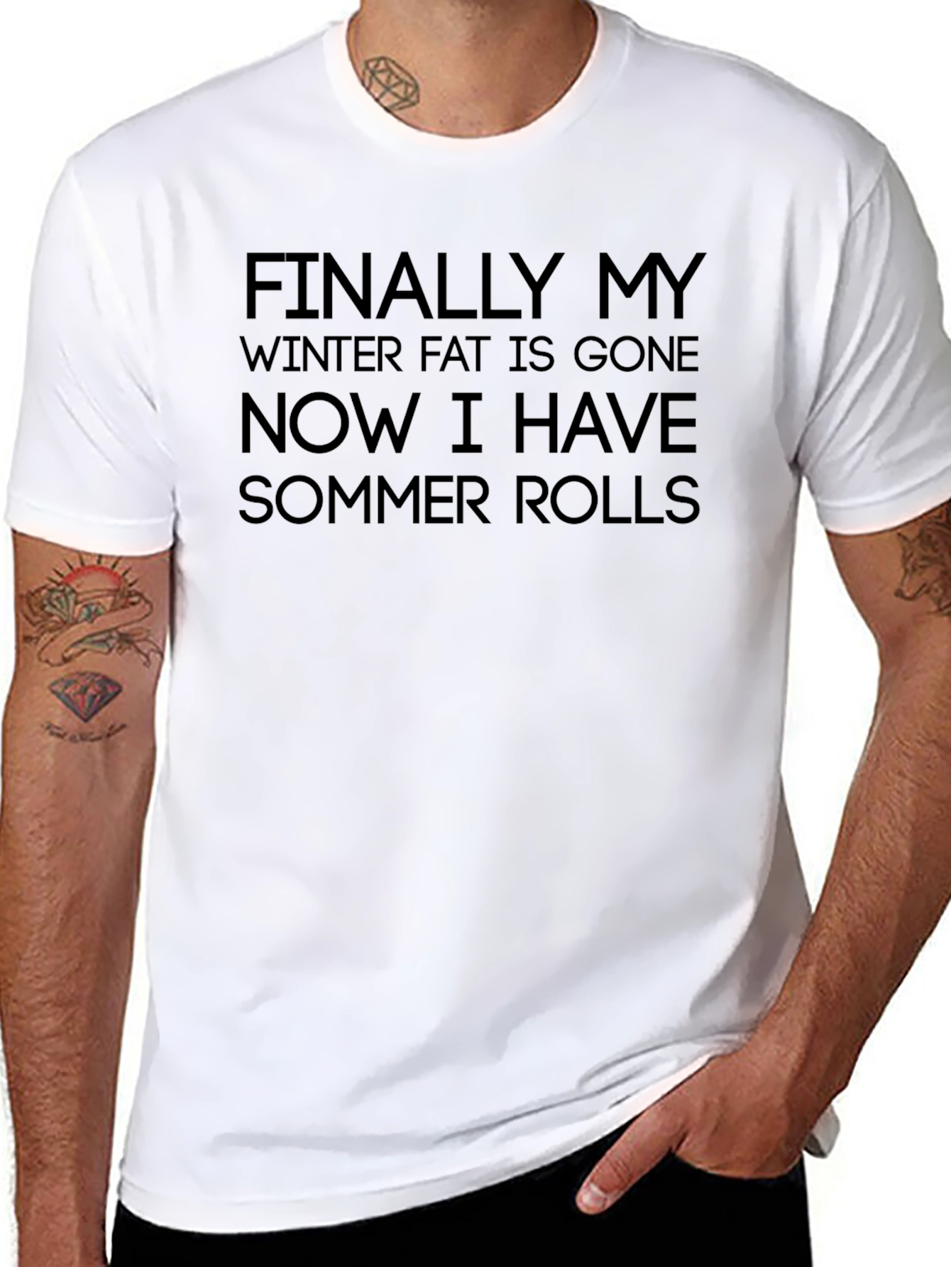 Summer Rolls Graphic T-Shirt - Humorous Quote Tee