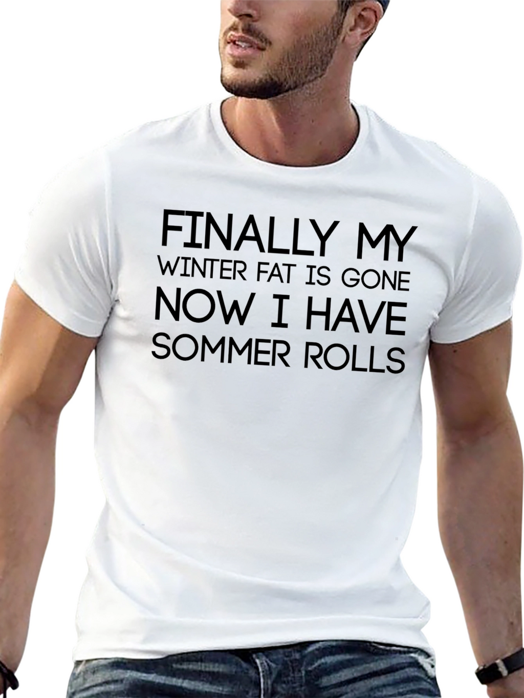 Summer Rolls Graphic T-Shirt - Humorous Quote Tee