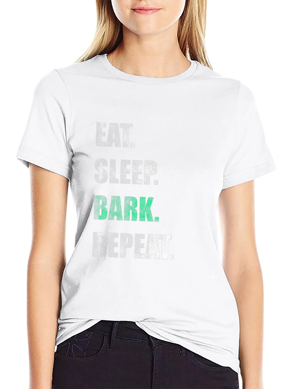 Eat Sleep Bark Repeat Black T-Shirt