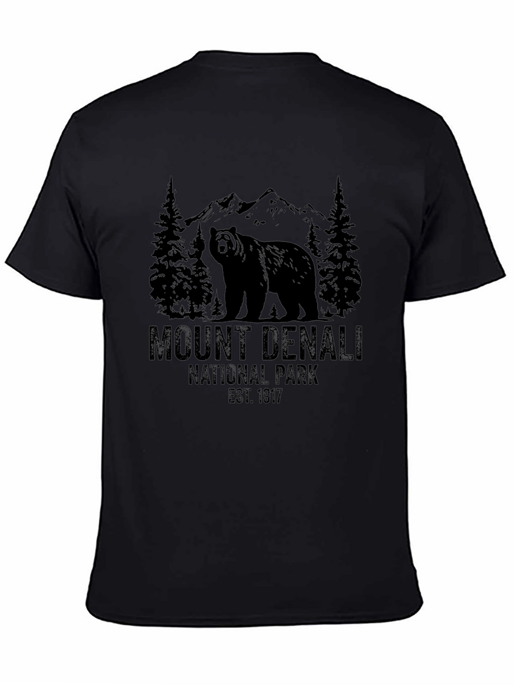 Mount Denali National Park Black T-Shirt