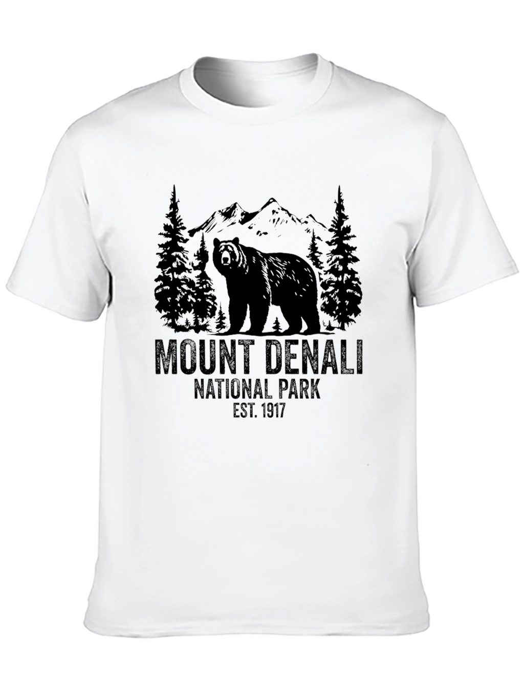 Mount Denali National Park Black T-Shirt
