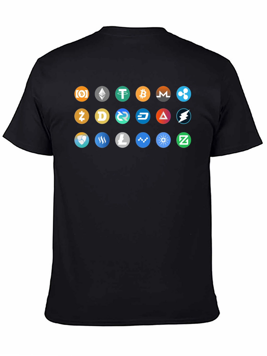 Crypto Currency Icons Black T-Shirt
