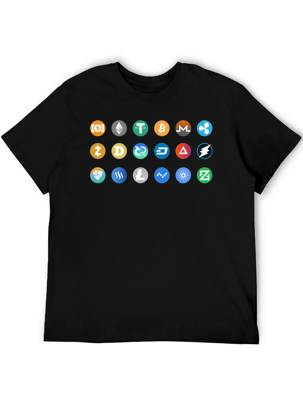 Crypto Currency Icons Black T-Shirt