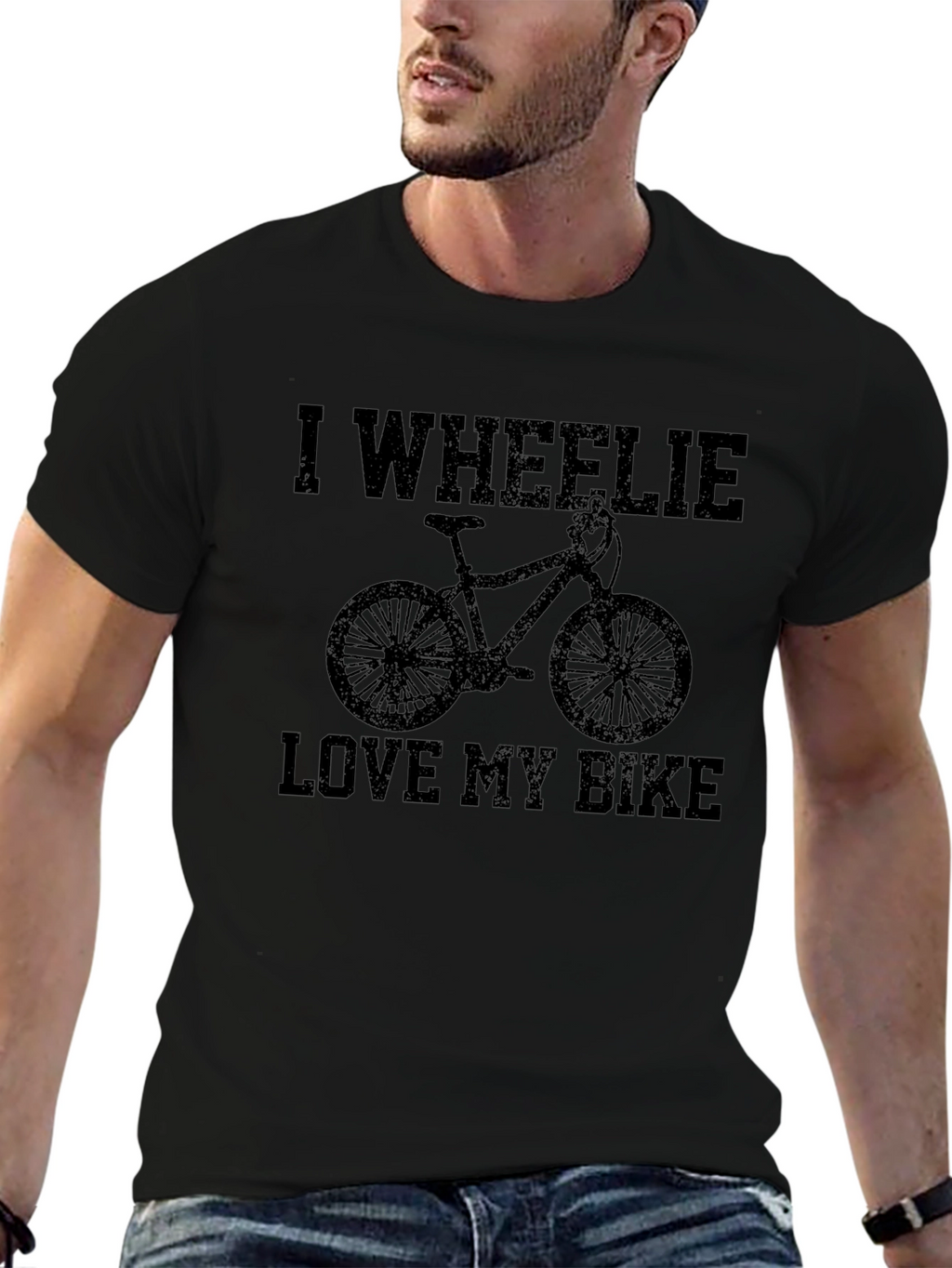 I Wheelie Love My Bike Black Graphic Tee