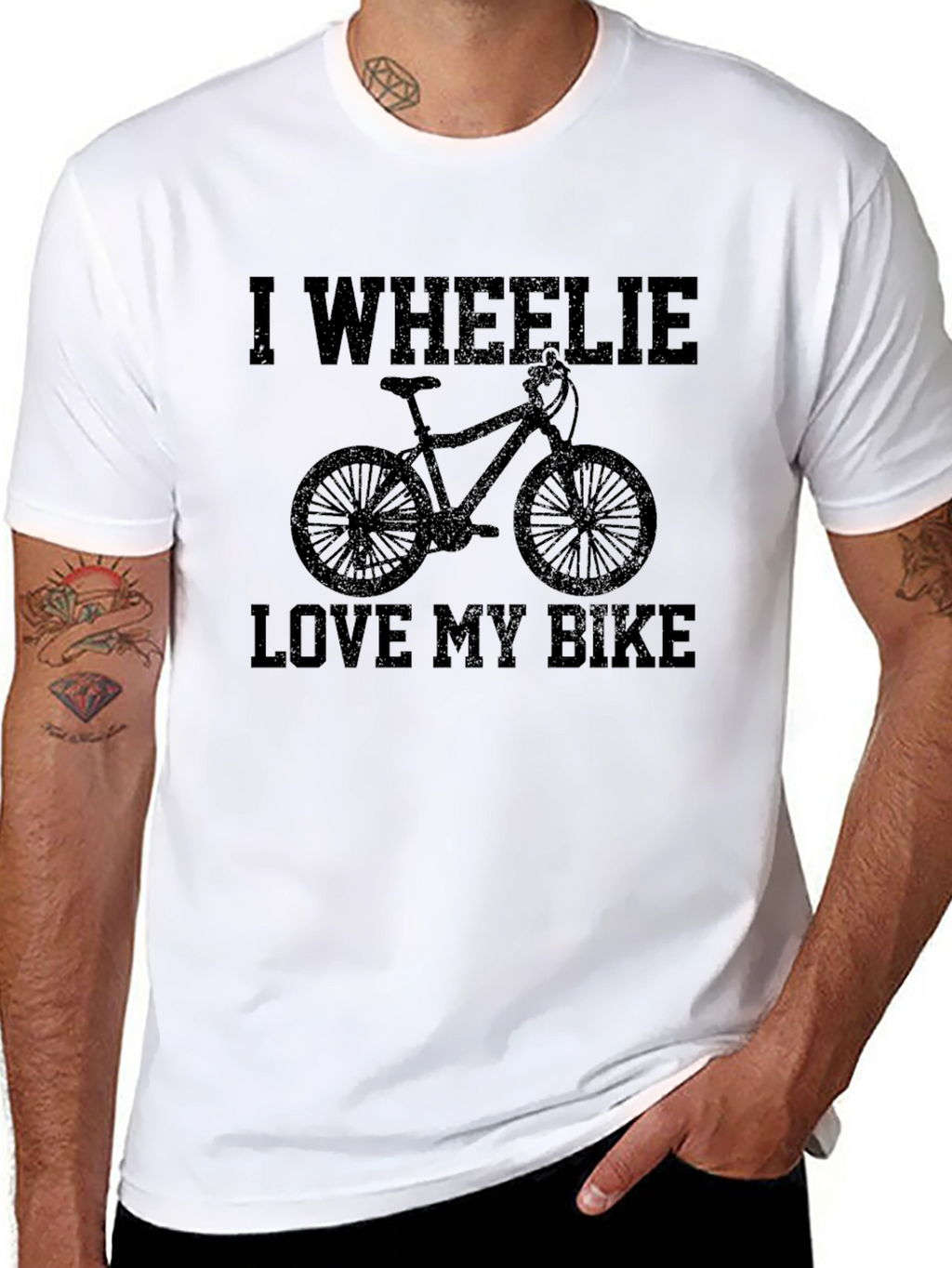 I Wheelie Love My Bike Black Graphic Tee