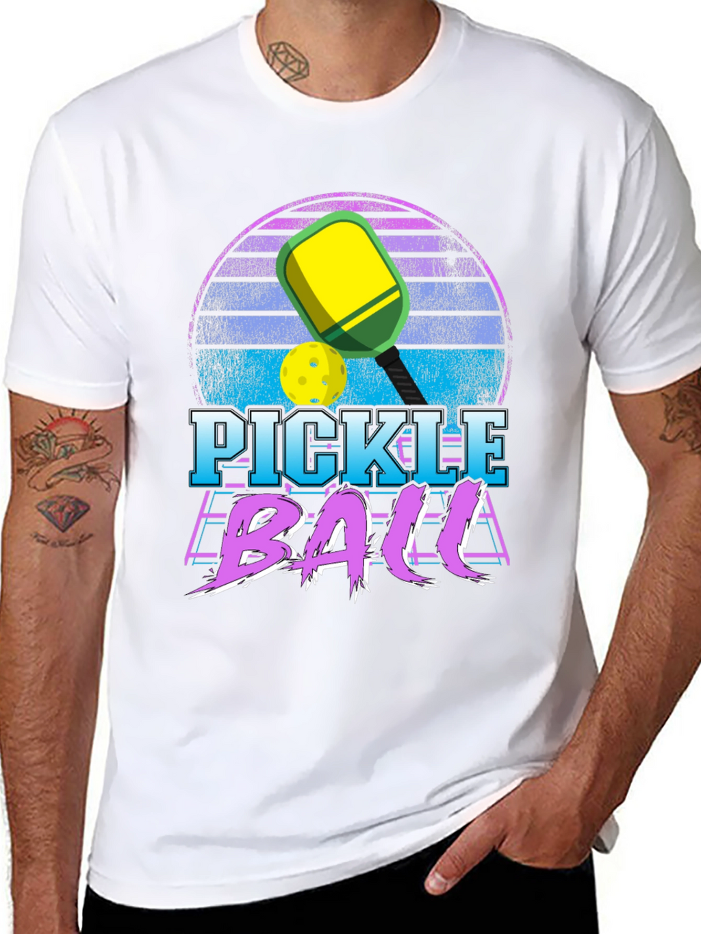 Pickleball Retro Sunset T-Shirt