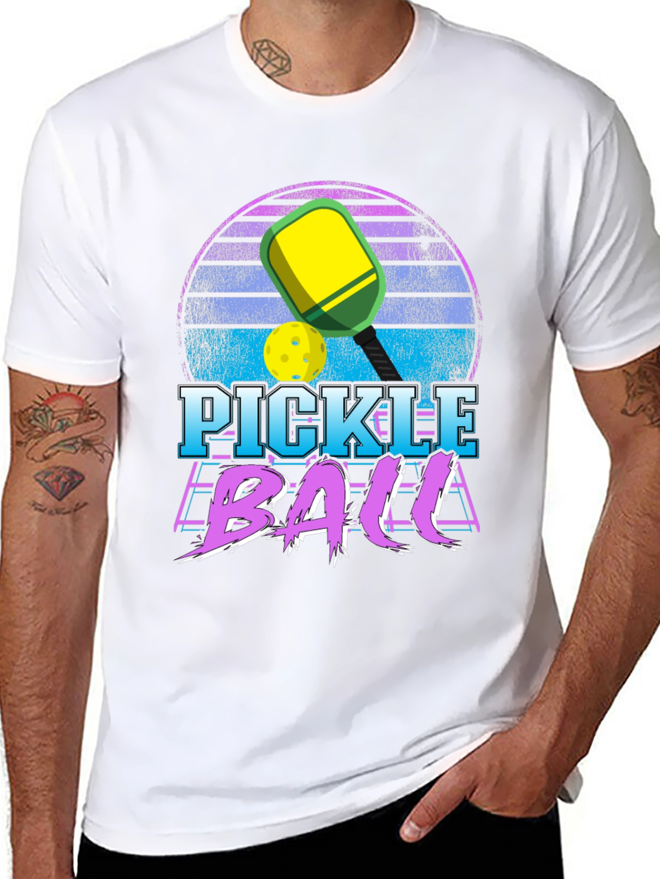 Pickleball Retro Sunset T-Shirt