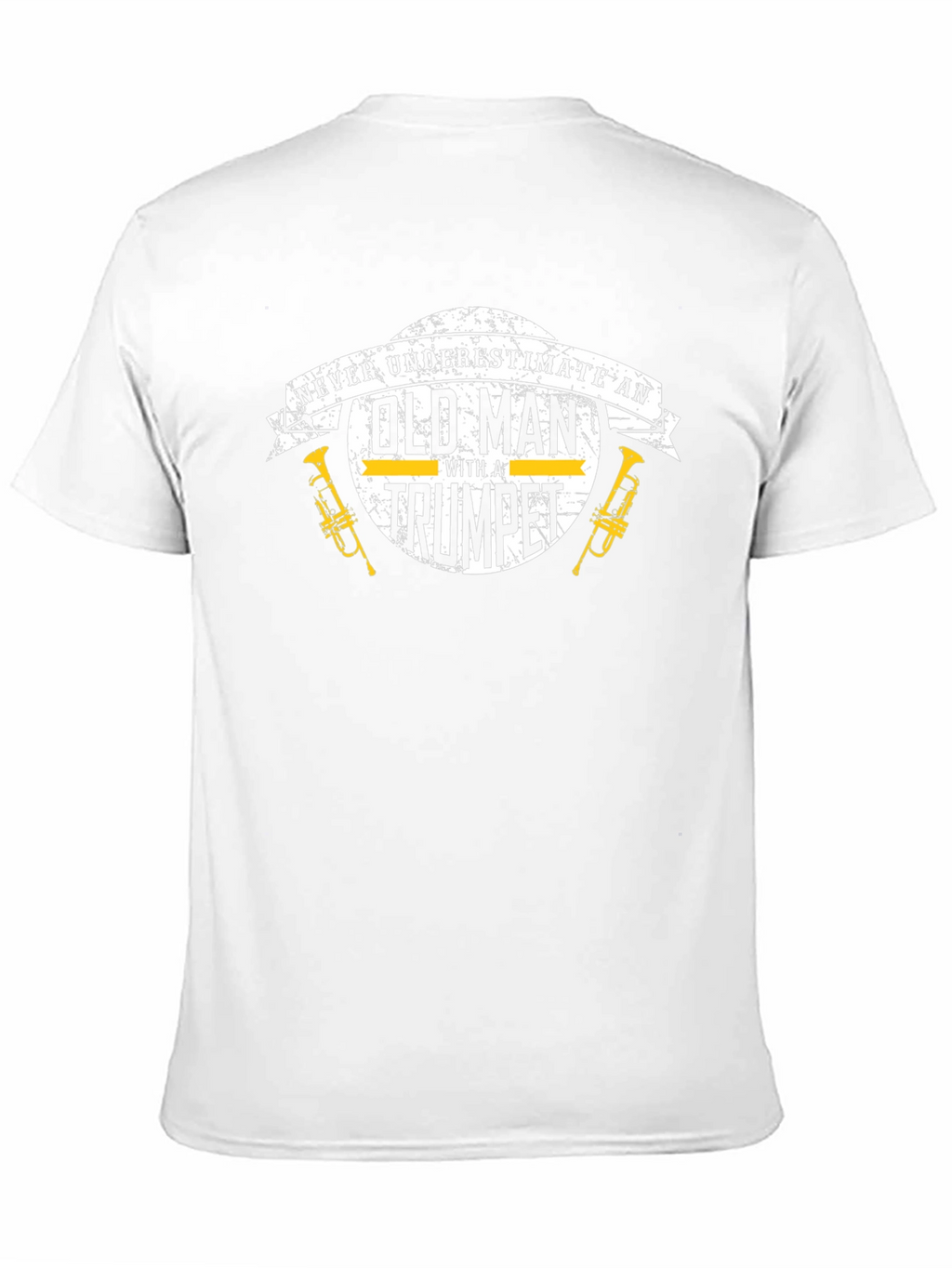 Never Underestimate Old Man With Trumpet Black T-Shirt