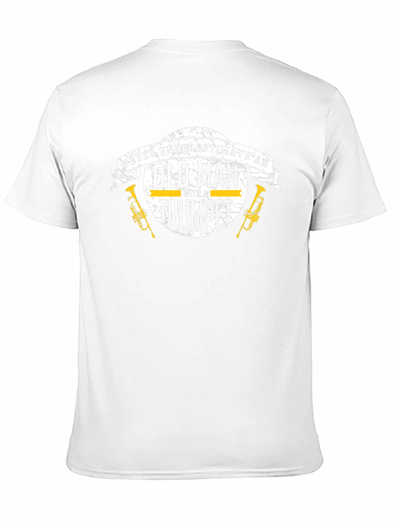 Never Underestimate Old Man With Trumpet Black T-Shirt