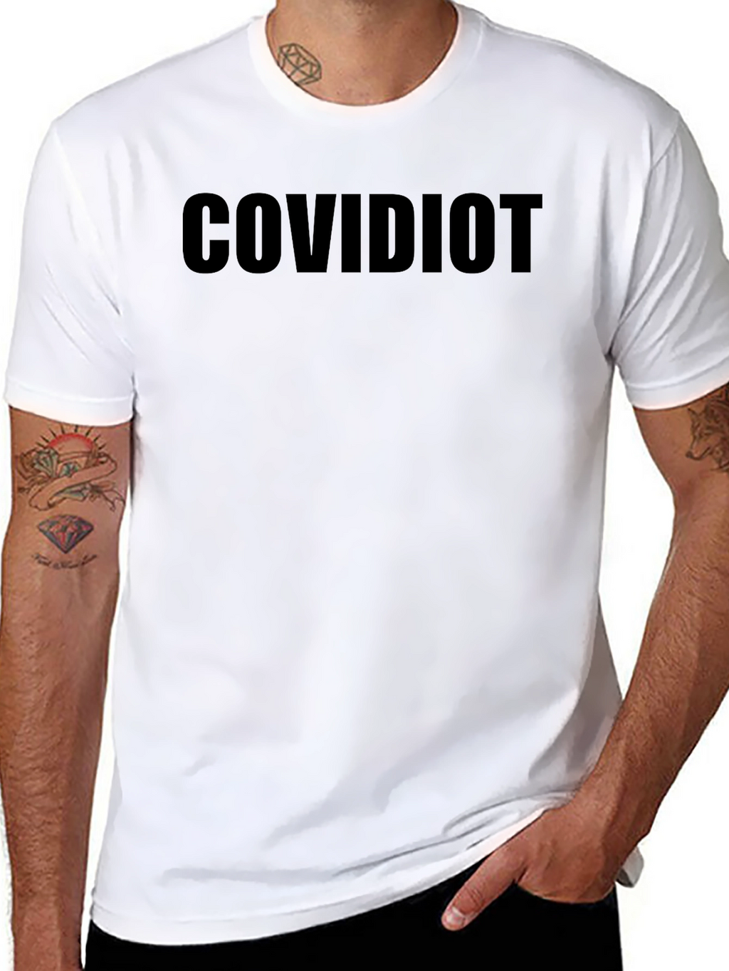 COVIDIOT Black T-Shirt - Statement Tee