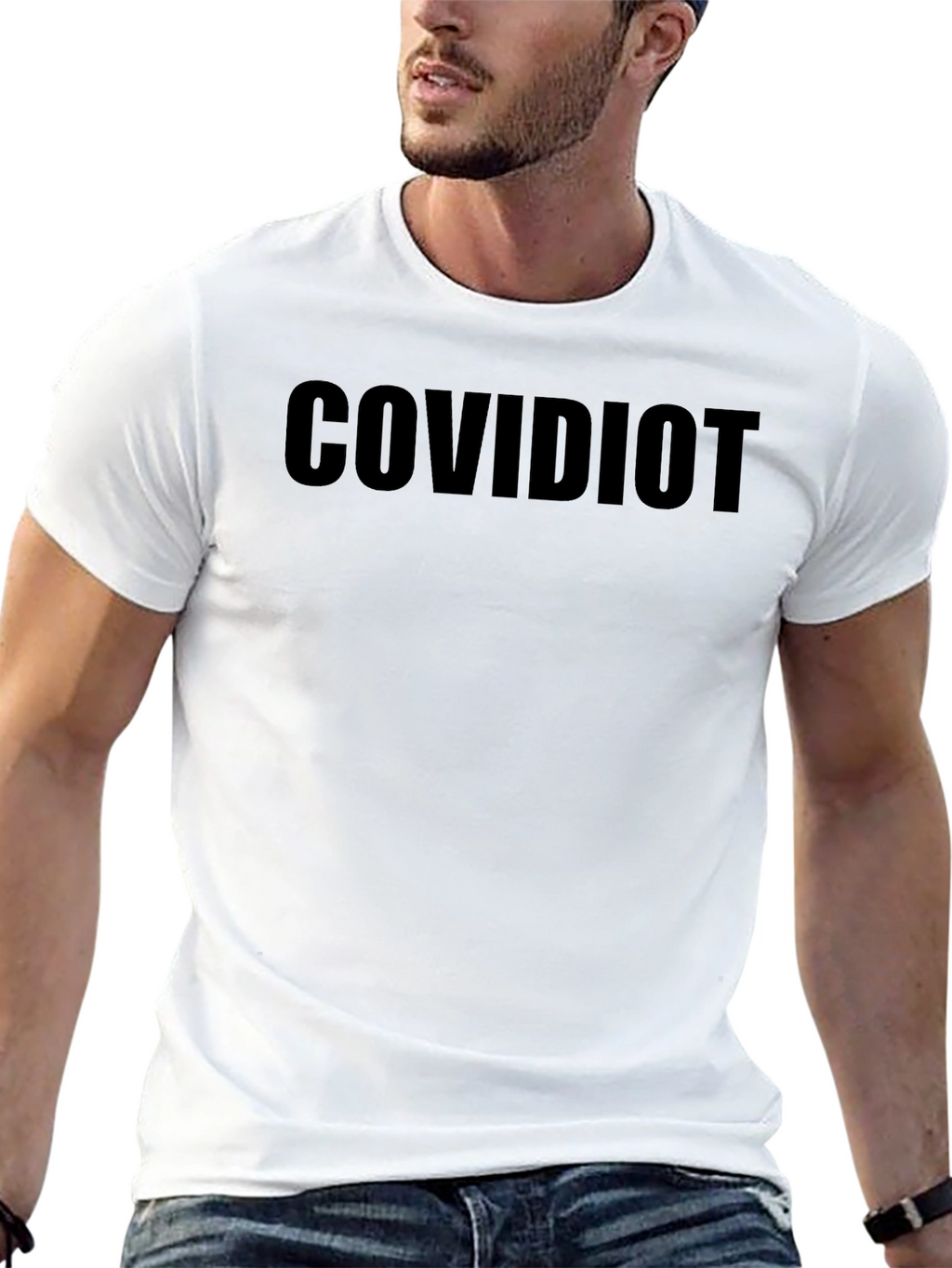 COVIDIOT Black T-Shirt - Statement Tee