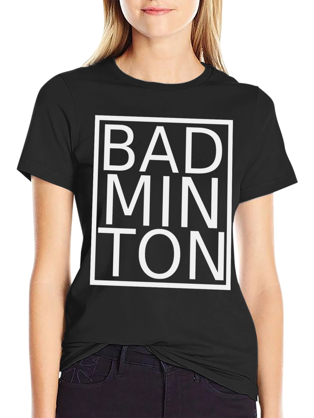 Badminton Graphic Tee - Black Cotton Shirt