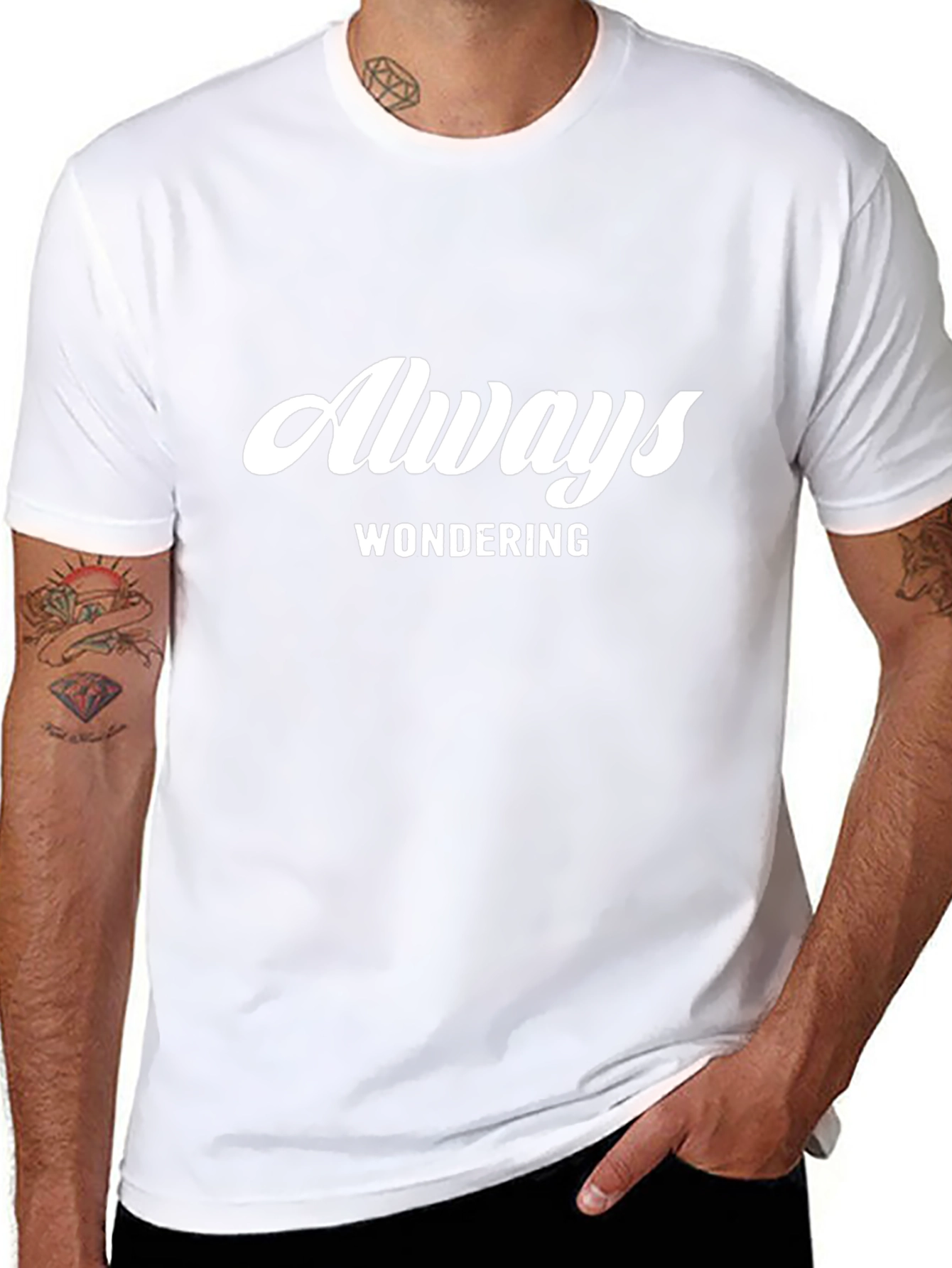 Always Wondering Black Graphic Tee
