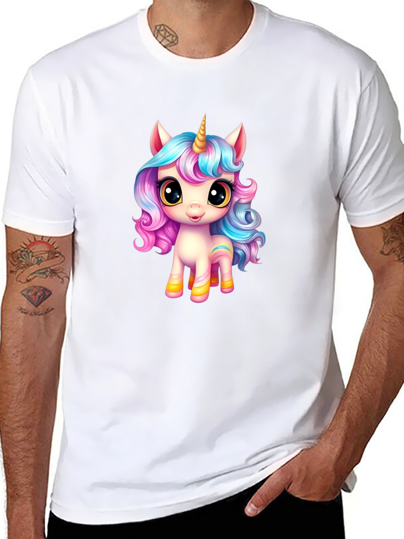 Unicorn Graphic Tee - Mens Black T-Shirt