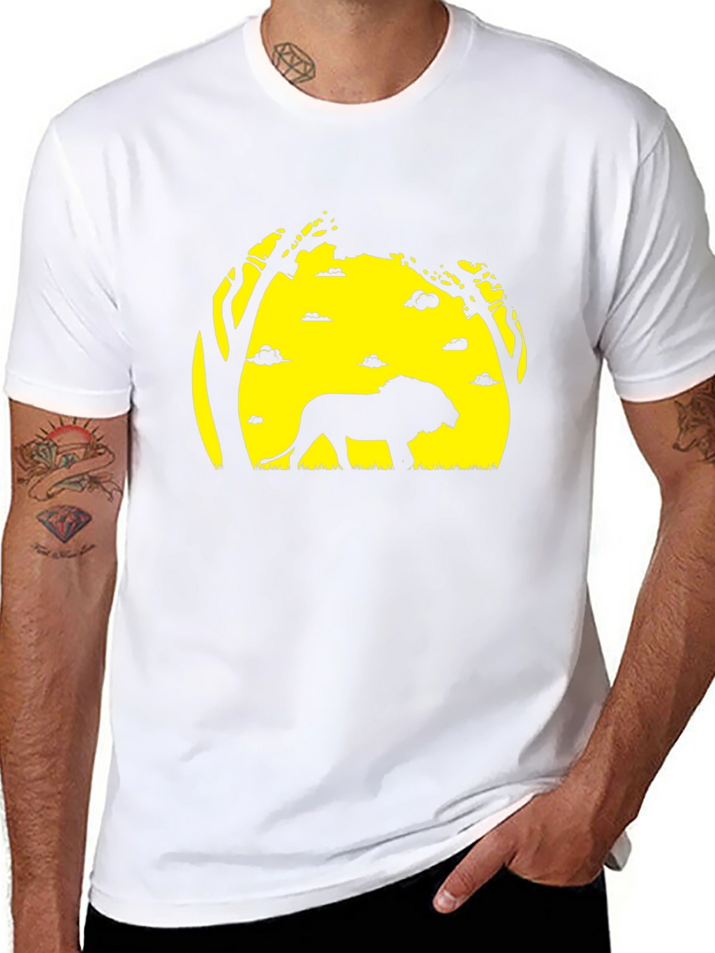 Lion Silhouette Graphic Tee - Black T-Shirt