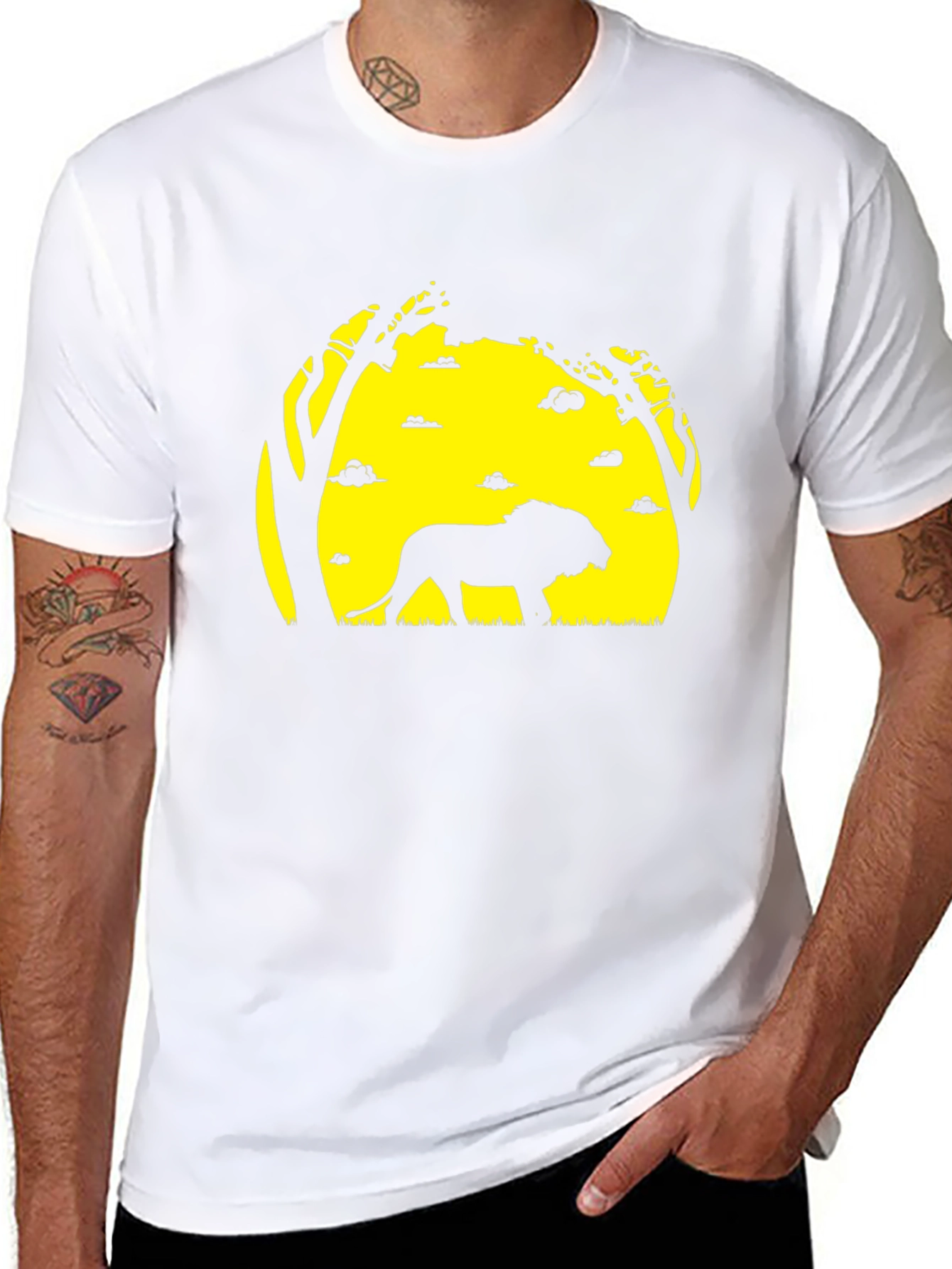 Lion Silhouette Graphic Tee - Black T-Shirt