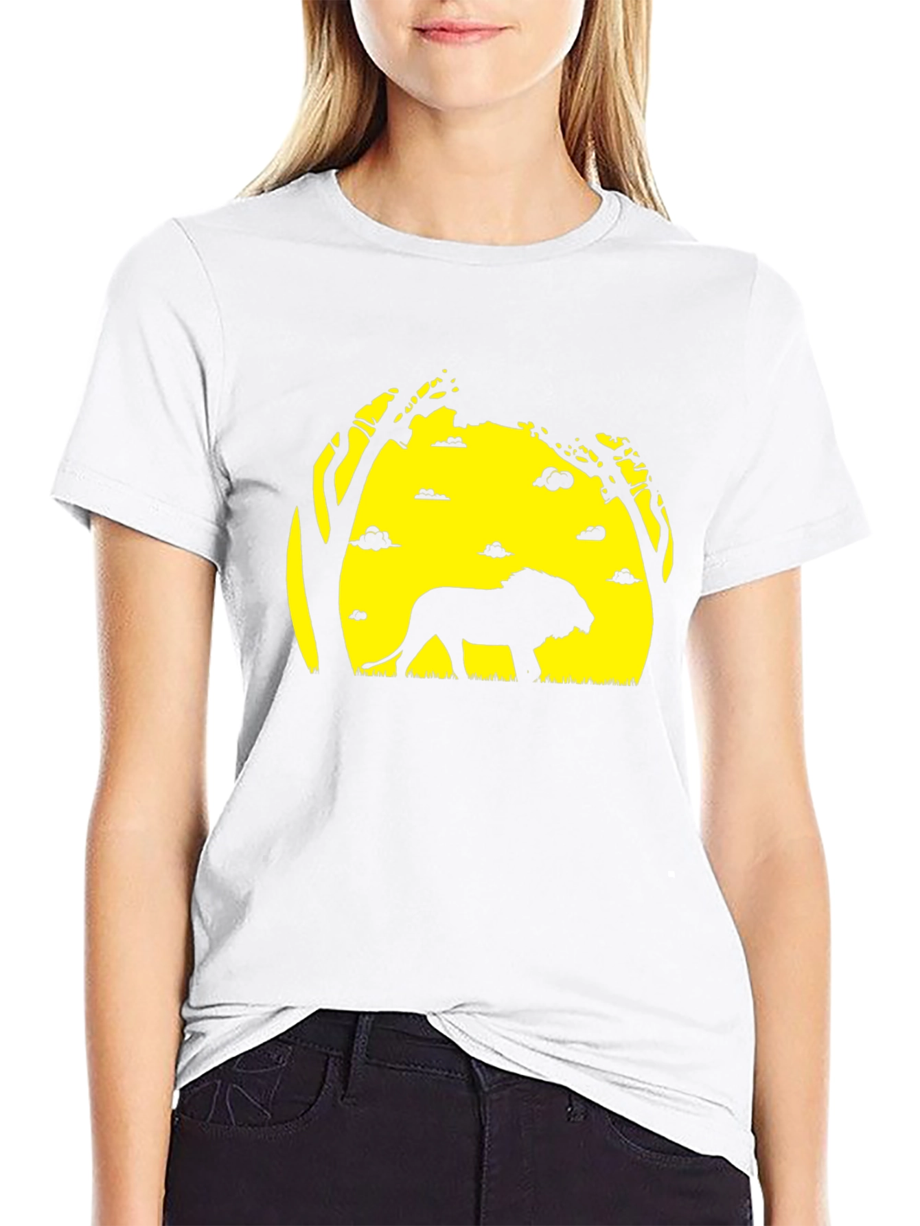 Lion Silhouette Graphic Tee - Black T-Shirt