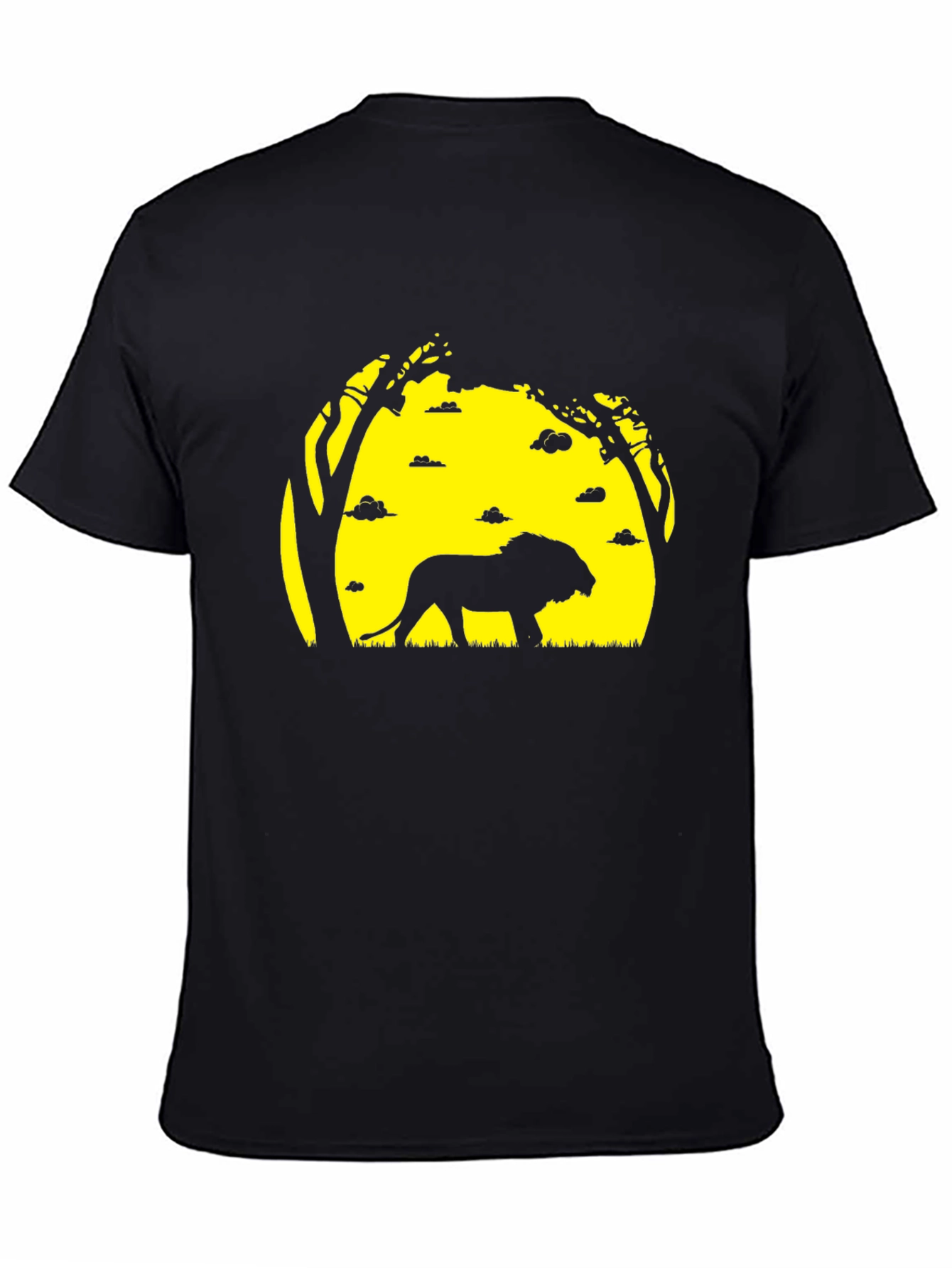 Lion Silhouette Graphic Tee - Black T-Shirt