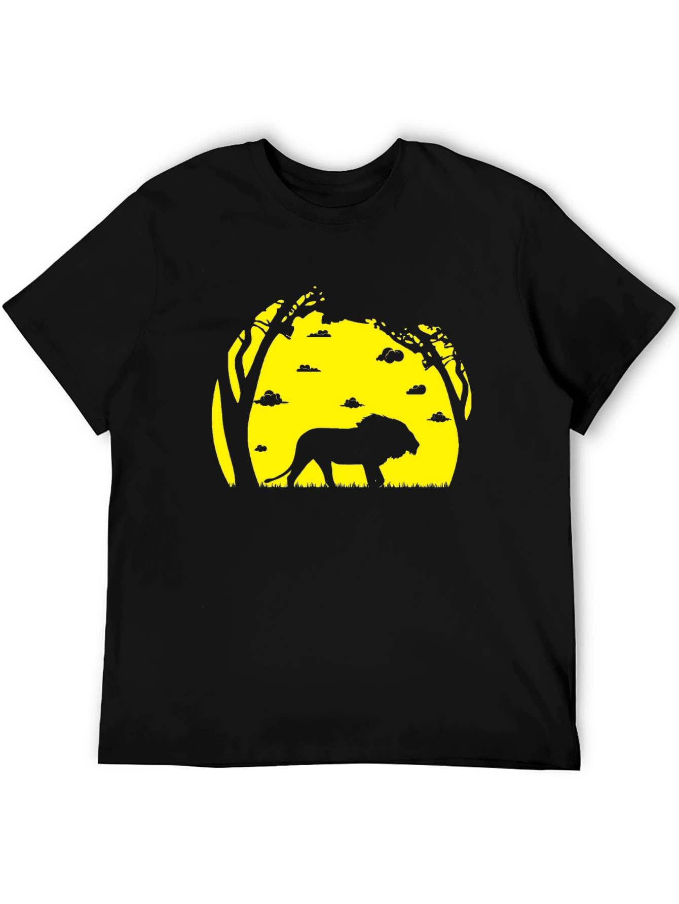 Lion Silhouette Graphic Tee - Black T-Shirt