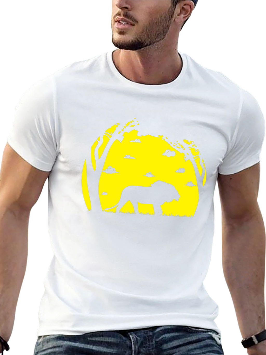 Lion Silhouette Graphic Tee - Black T-Shirt