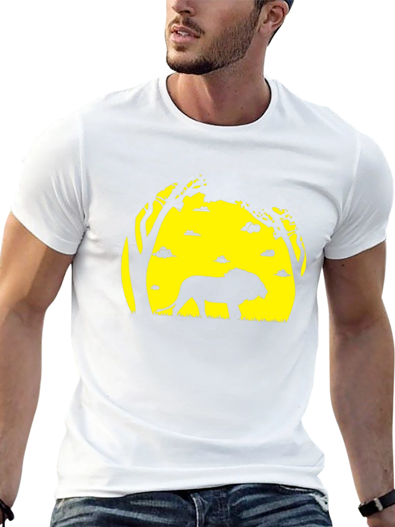 Lion Silhouette Graphic Tee - Black T-Shirt