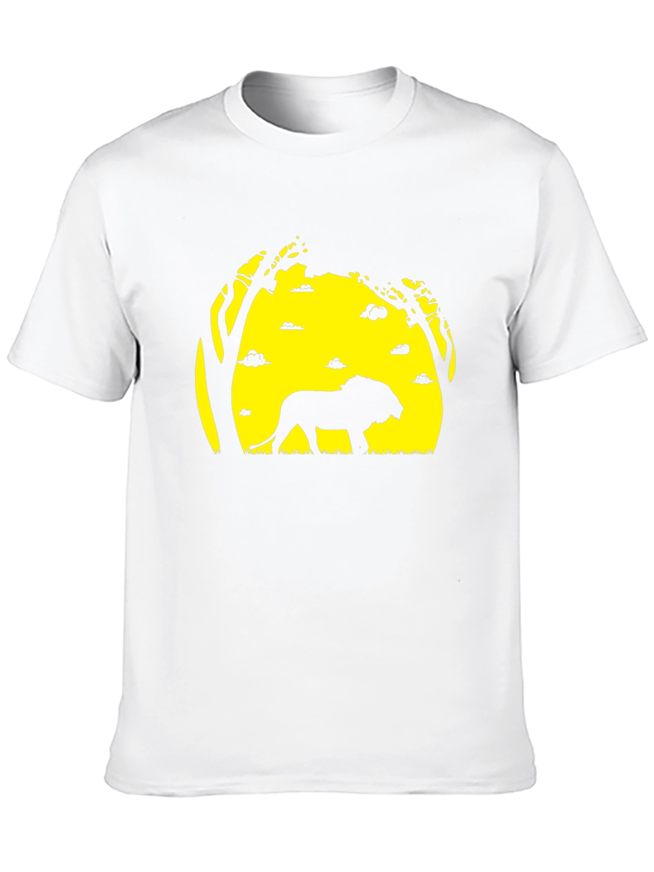 Lion Silhouette Graphic Tee - Black T-Shirt