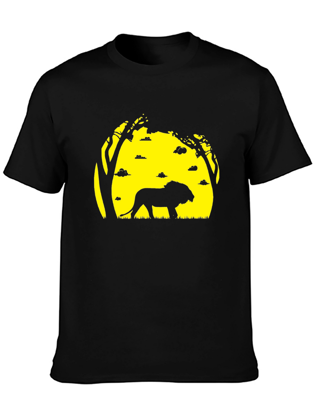 Lion Silhouette Graphic Tee - Black T-Shirt