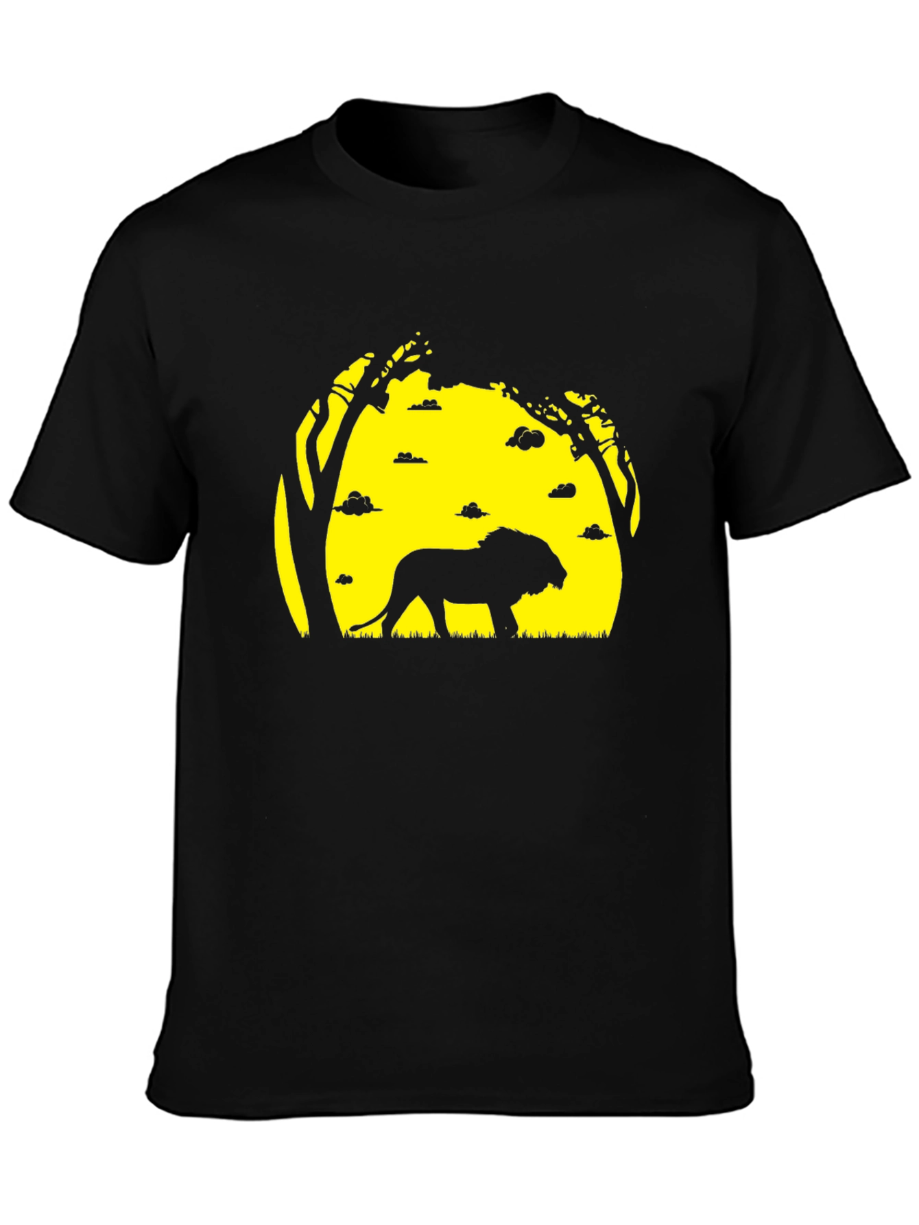 Lion Silhouette Graphic Tee - Black T-Shirt
