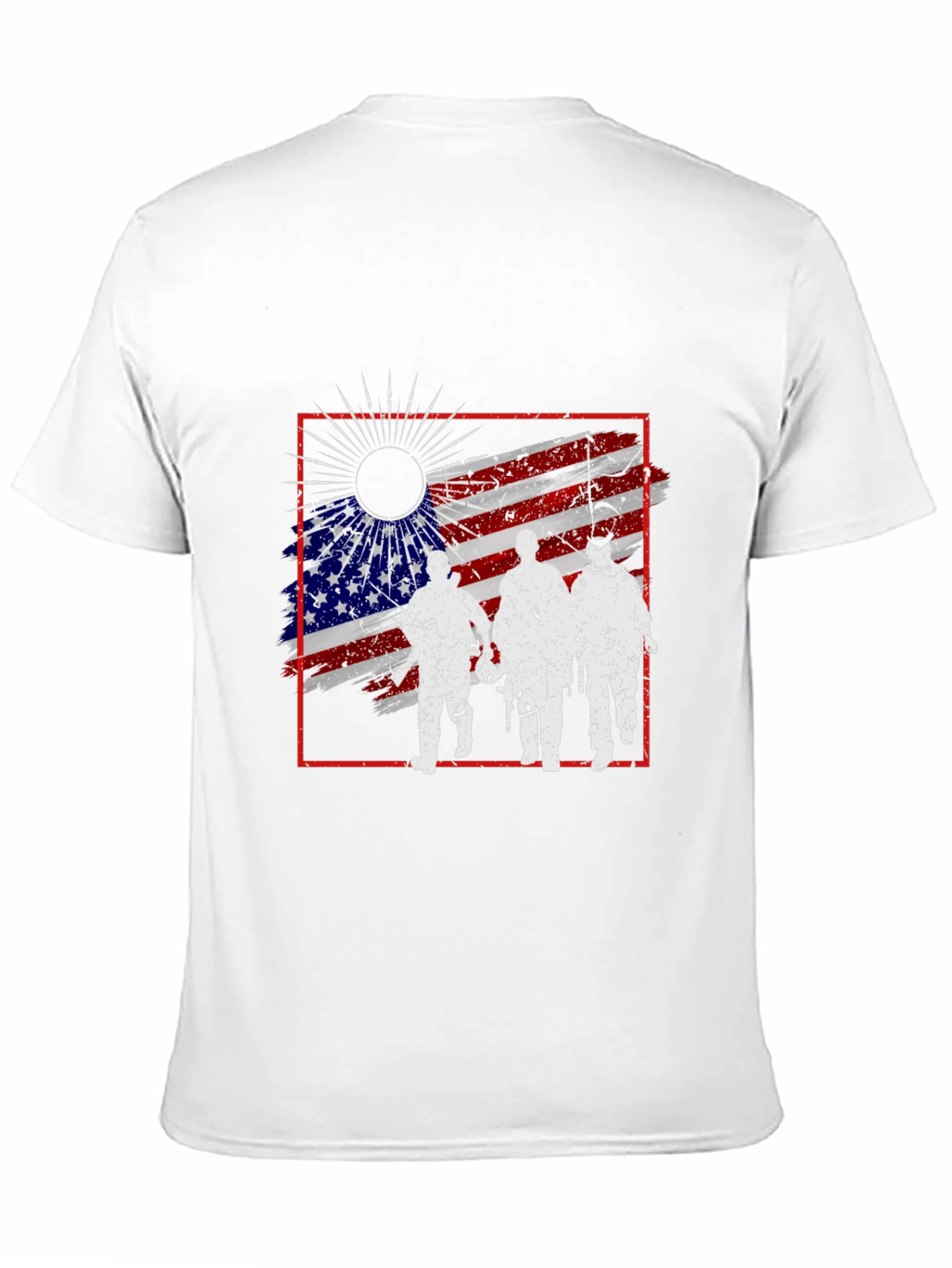 American Flag Soldier Silhouette Graphic Tee
